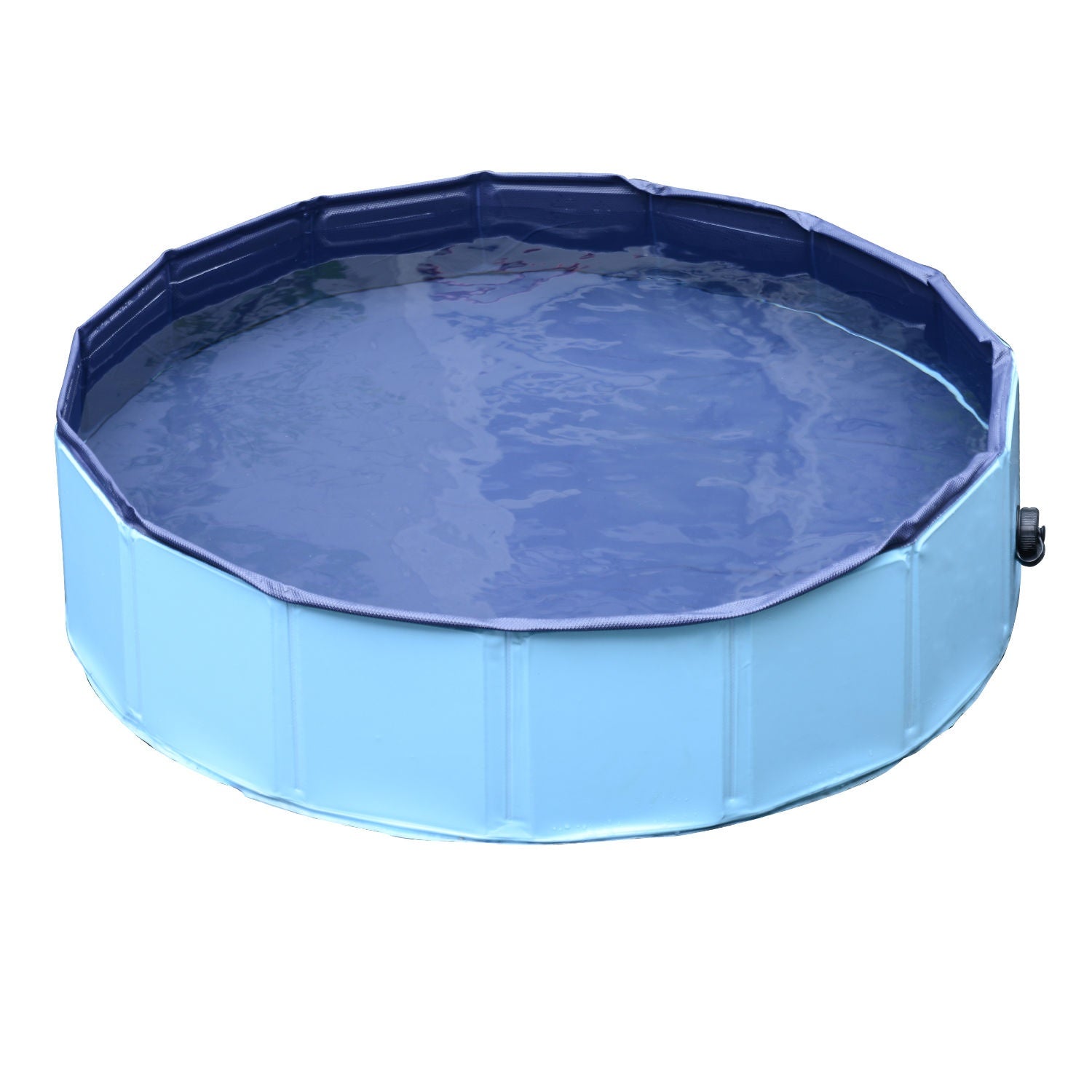 Paddlingsbassäng för hund – slitstark PVC och trä, 80 cm blå