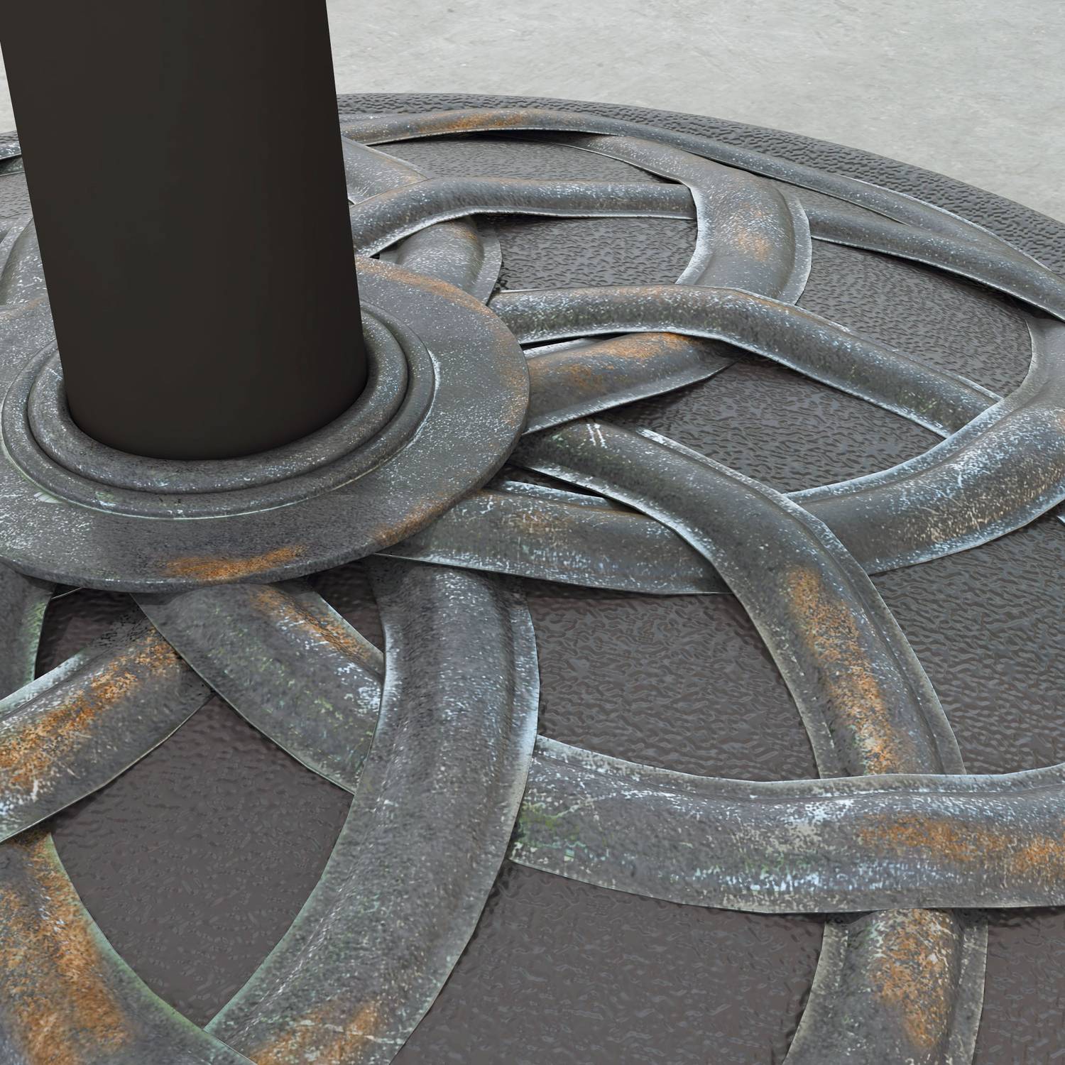 Paraplyställ med hjul, justerbart, 25 kg, brons
