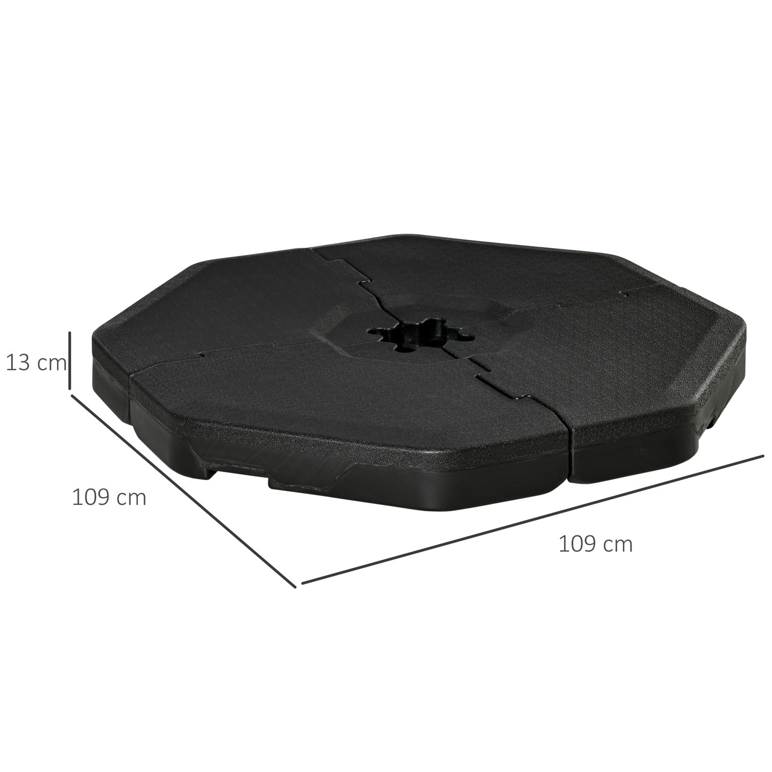 Paraplyviktsbas, 4-delad Heavy-Duty HDPE, 140 kg kapacitet