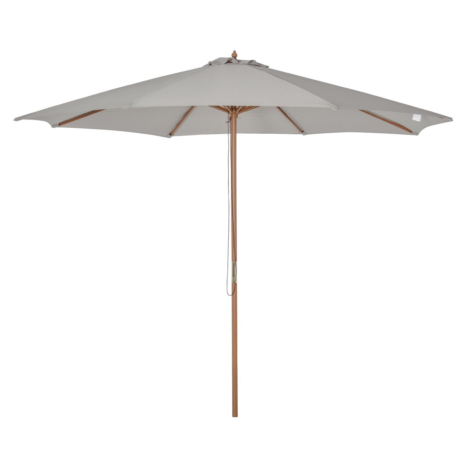 Parasoll i trä, 300 Cm Trädgård & Balkongparasoll, Grå
