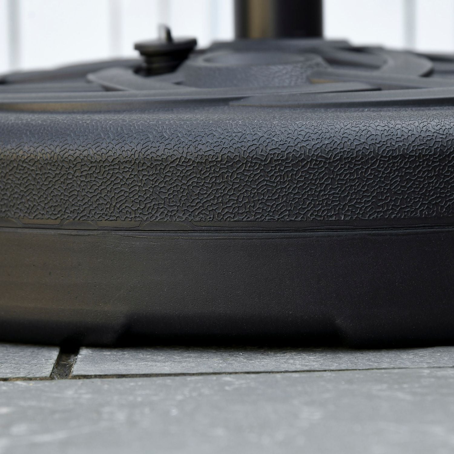 Parasollställ för balkong & trädgård – 35 kg, rund, svart