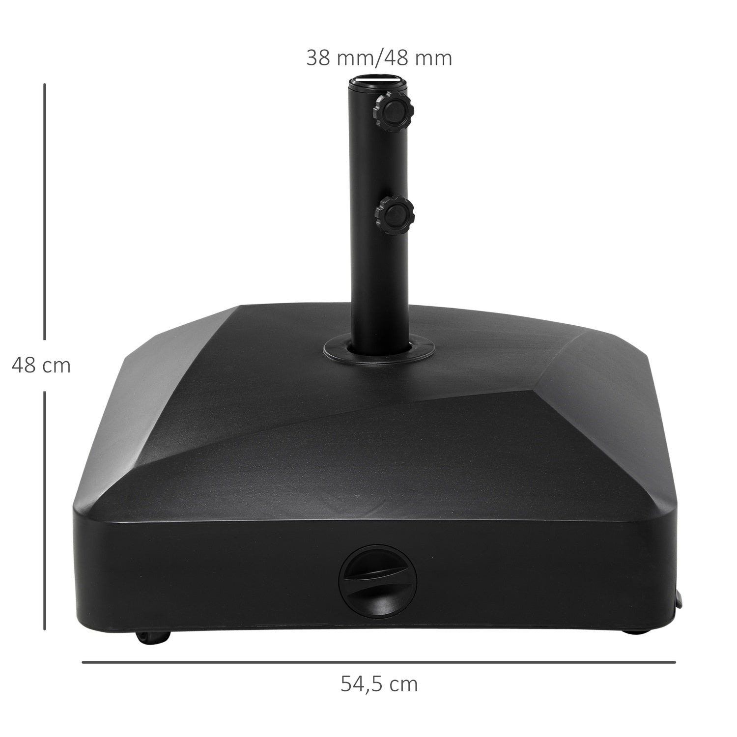 Stojan na slunečník s kolečky, vhodný pro tyče Ø38/48mm, náplň 43kg/60kg
