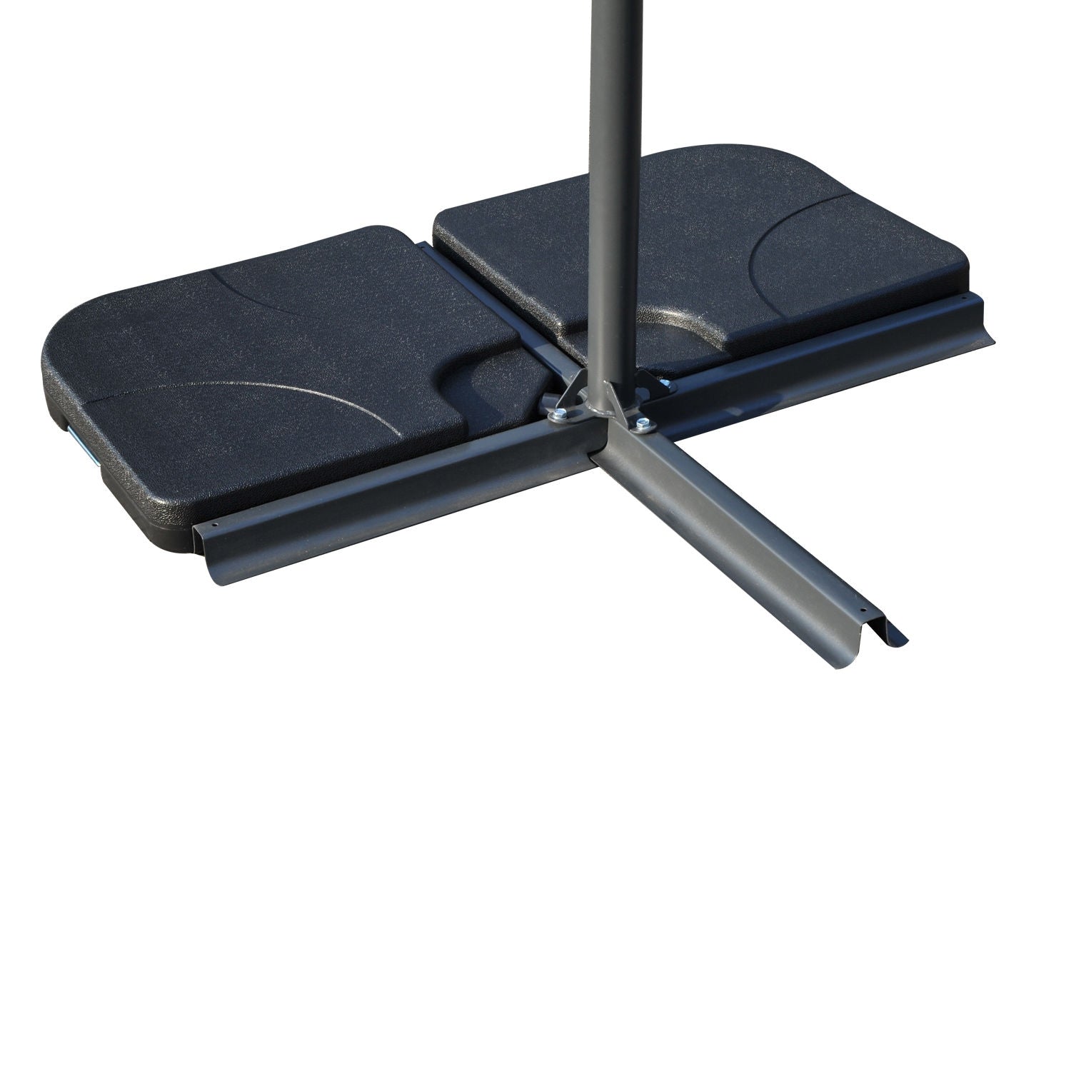 Parasollställ, påfyllbar paraplybas, 4-delad, svart 50x50 cm