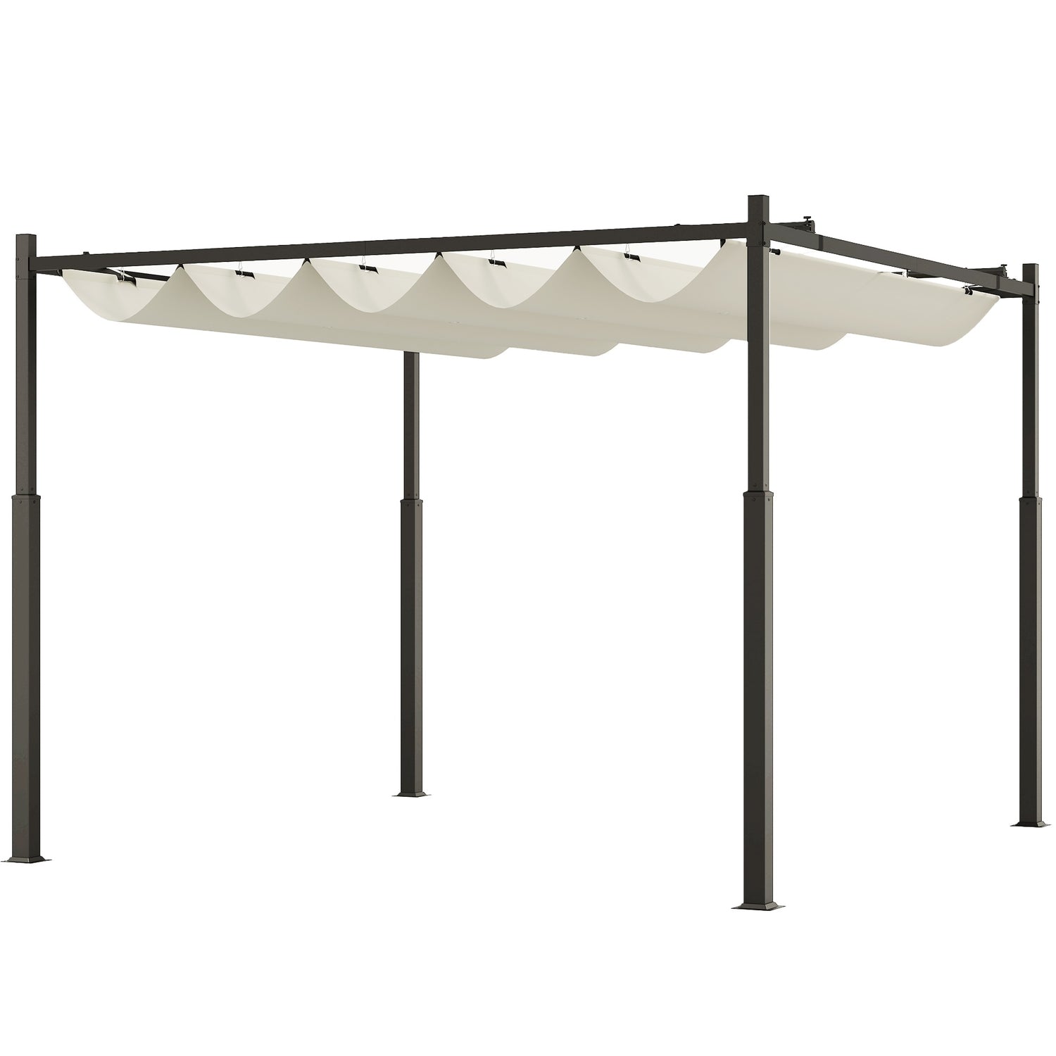 Volně stojící kovová pergola 3x3m na terasu, UV 30+, krémově bílá