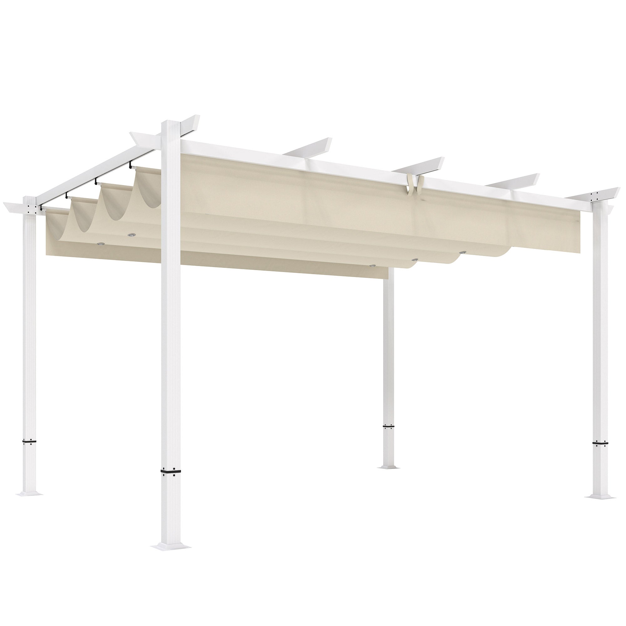 Pergola 3x4 m med utdragbar UV30+ tak, beige