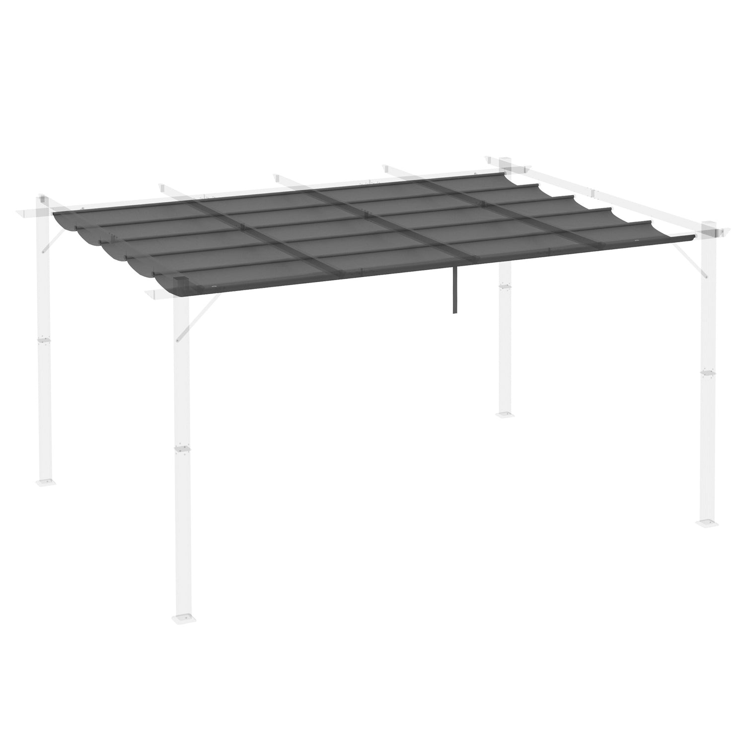 Pergola Ersättningstak 3,5x2,5m, mörkgrå, med dränering