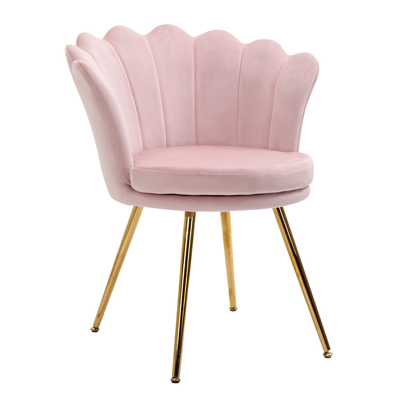 Růžové sametové lounge křeslo, design Lotus, kovová základna