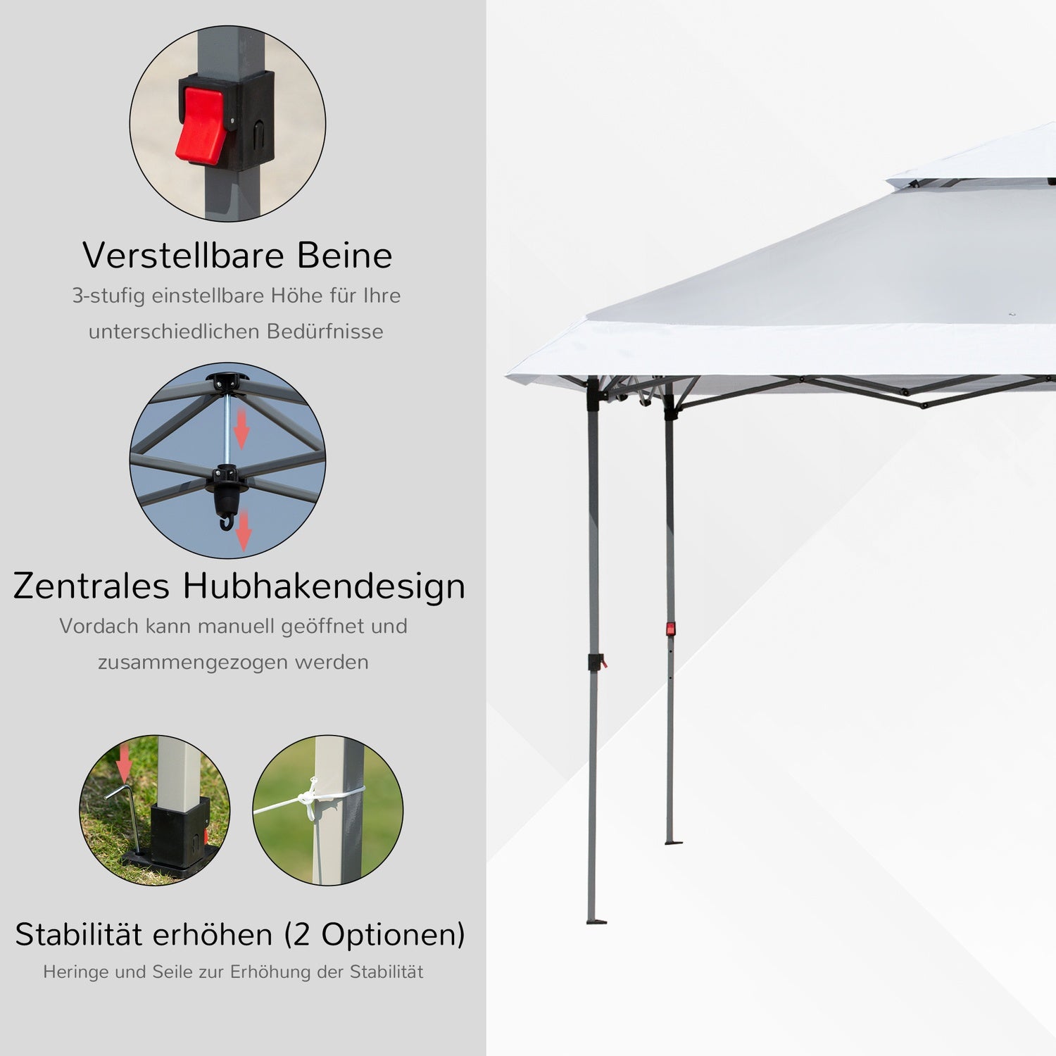 Pop-Up Garden Gazebo 3,5x3,5m, UV-skydd, Oxford-tyg