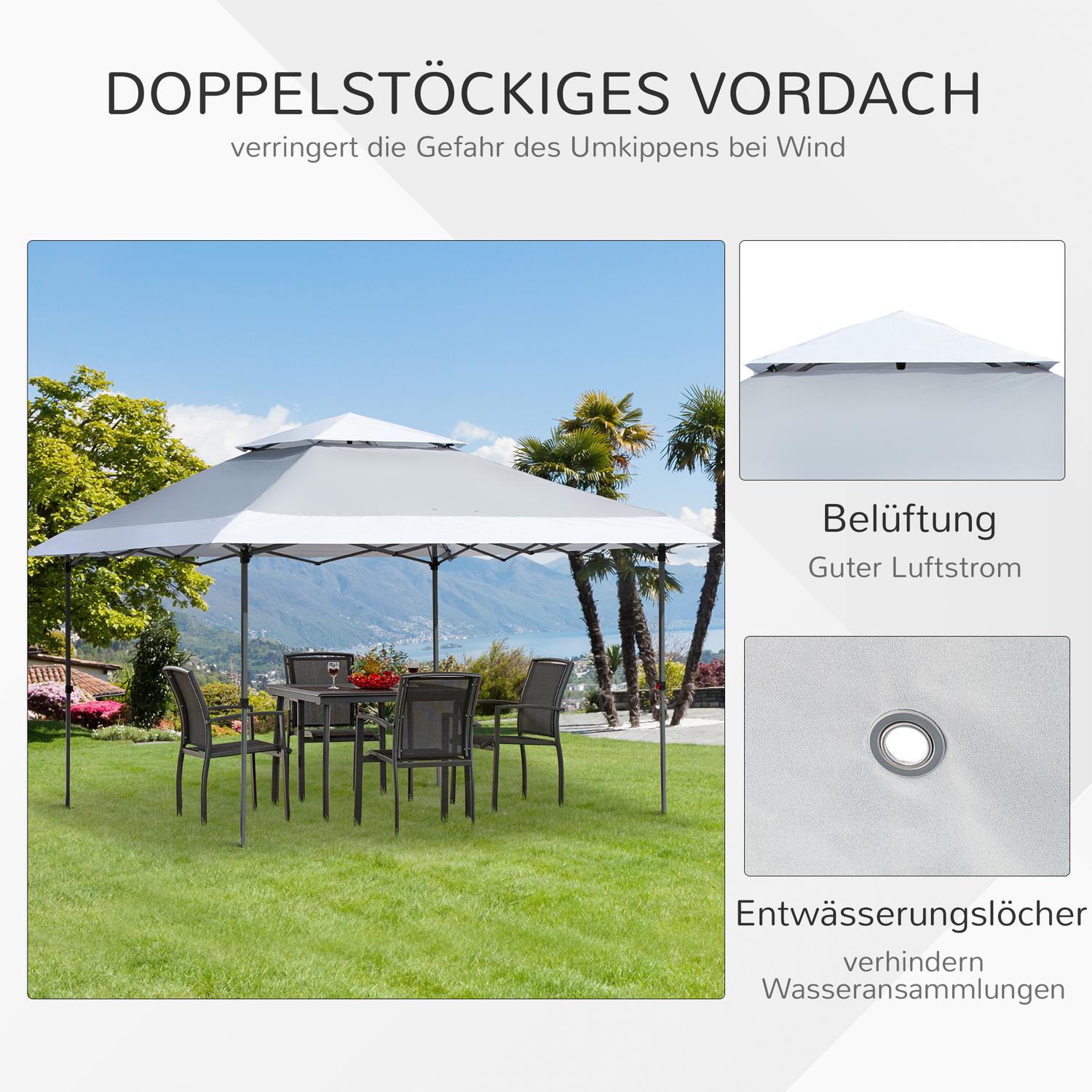 Pop-Up Garden Gazebo 3,5x3,5m, UV-skydd, Oxford-tyg