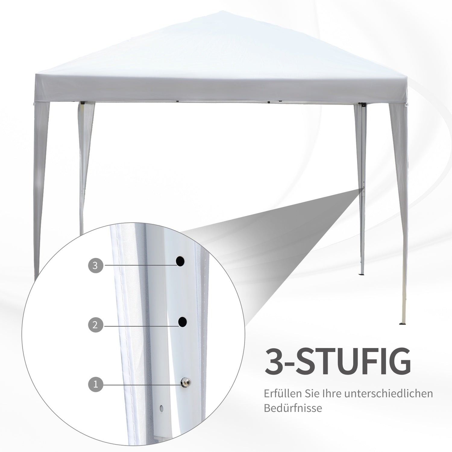 Pop-Up Gazebo 2,95x2,95M, UV-beständig, stålram