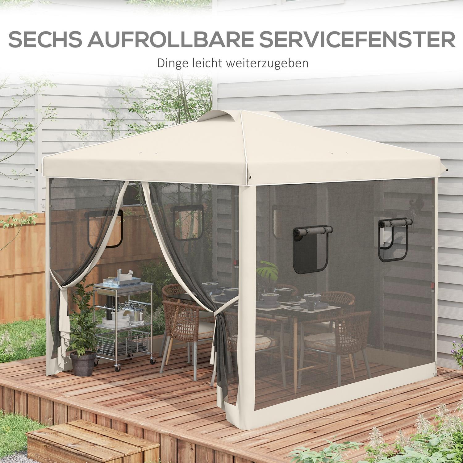 Pop-Up Gazebo 3x3M med UV-skydd & Meshgardiner