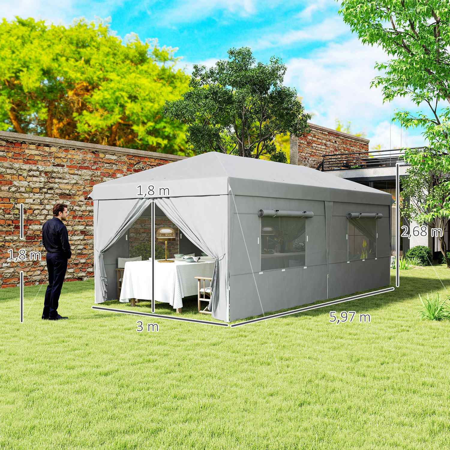 Párty stan Pop-Up 3x6m, vodoodpudivý, ochrana UV50+