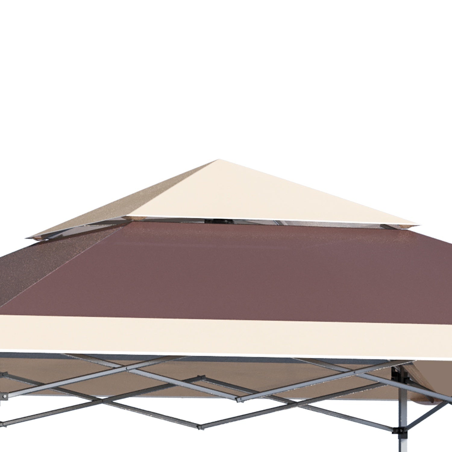Pop-Up Gazebo-tält, 3,6x3,6m, mörkbrunt & kaki