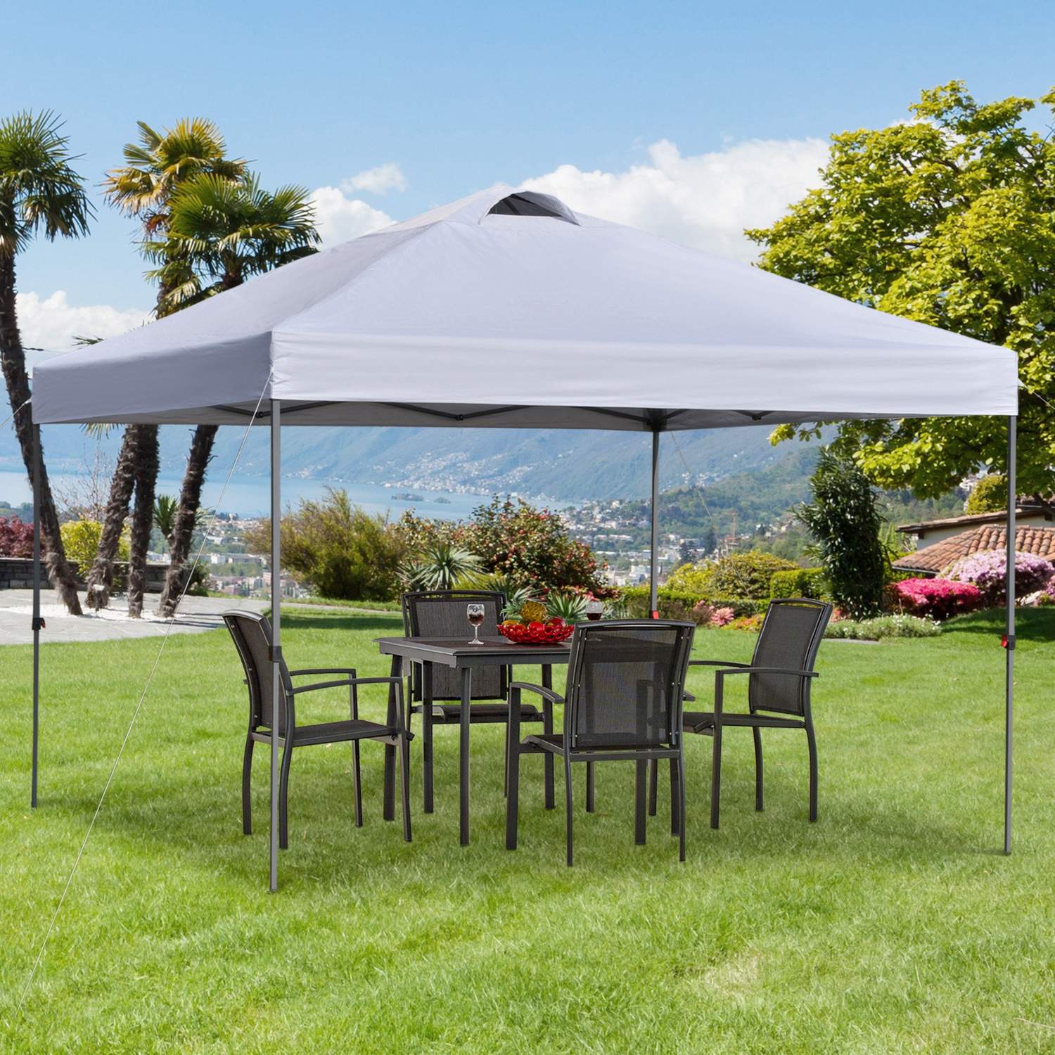 Pop-Up White Garden Gazebo 2,95m UV-skydd