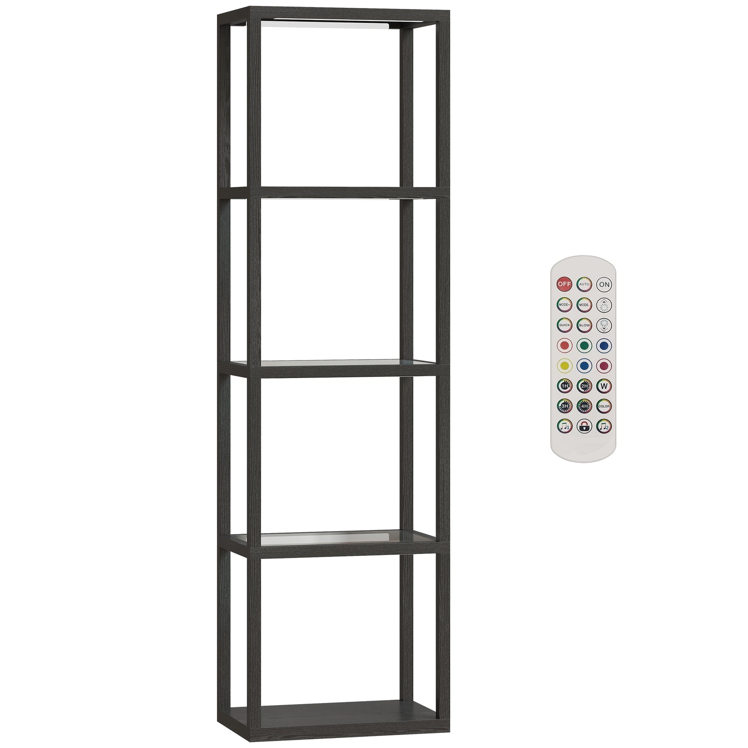 RGB-golvlampa med glashyllor, LED, fjärrkontroll, musiksynkronisering