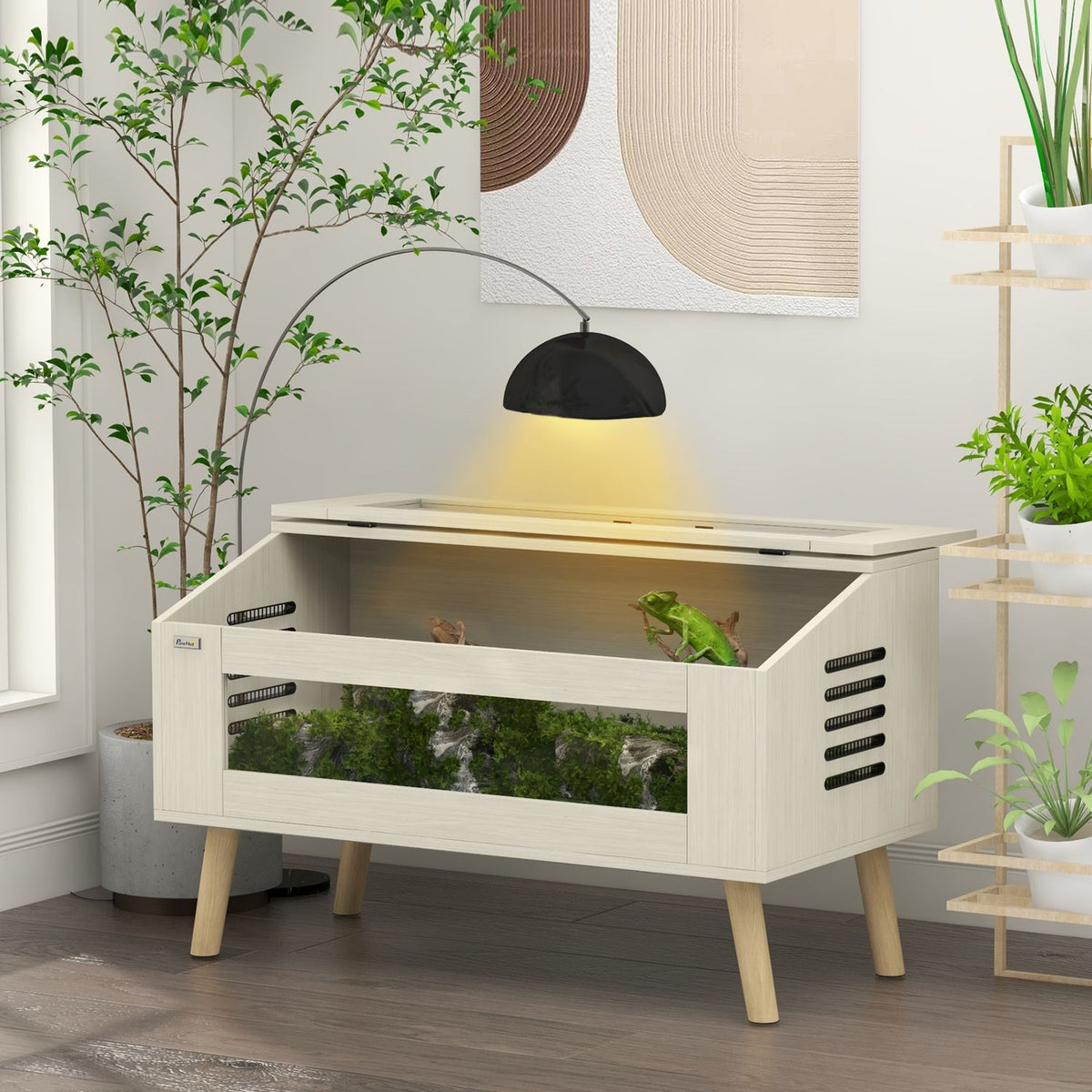 Terárium pro plazy z tvrzeného skla, 140L, 100x50x60 cm