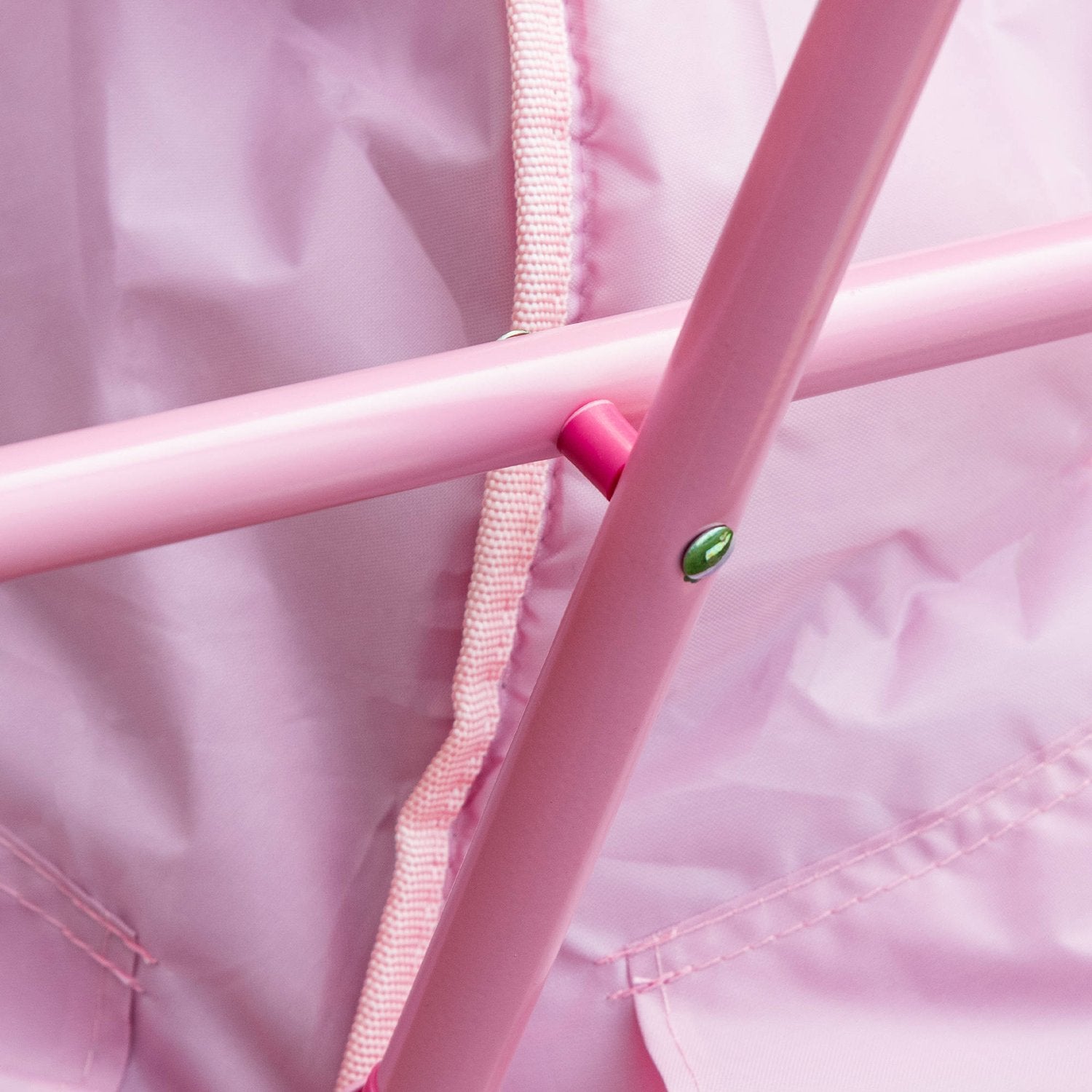 Rosa hopfällbar campingstol för barn, inomhus/utomhus, stål