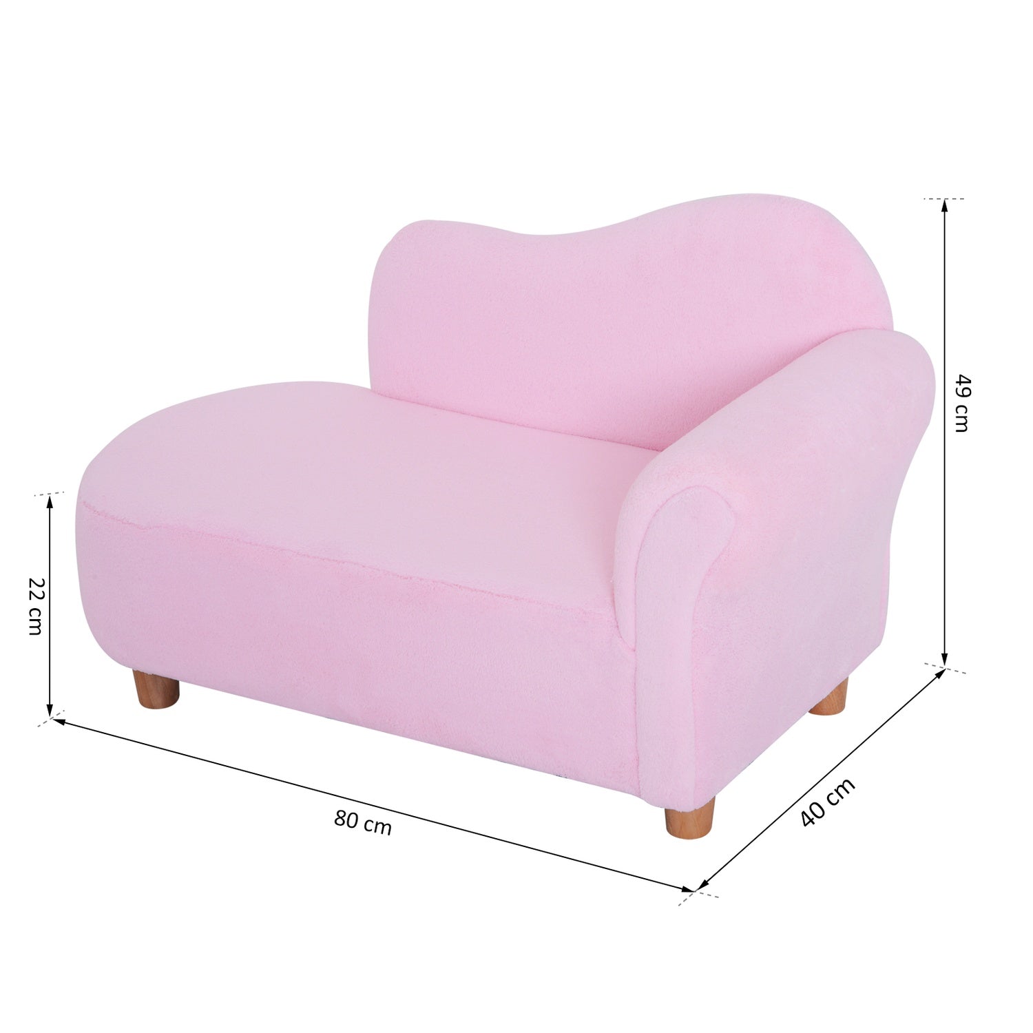 Rosa mini schäslong för barn – Snygg och bekväm