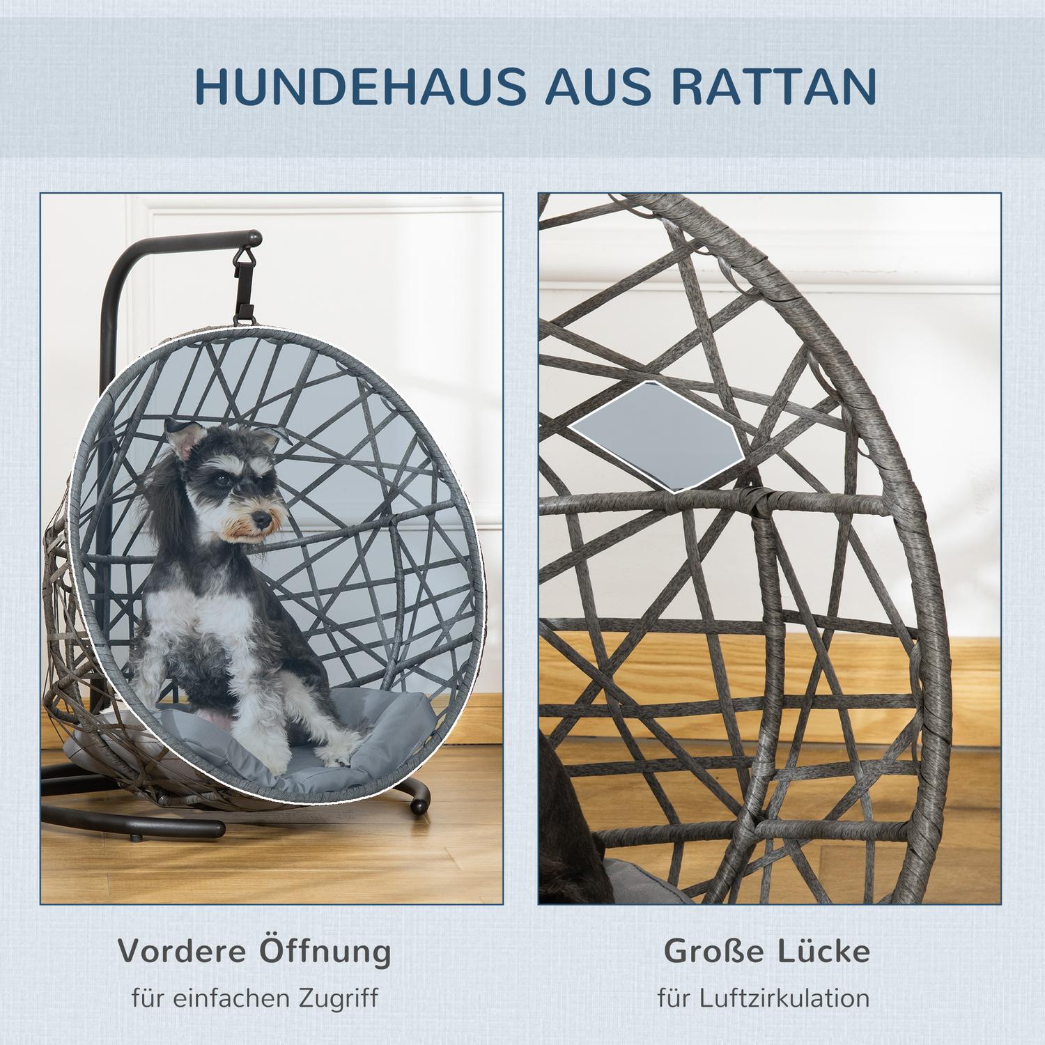 Rotting hundkennel & katthus, utomhuskudde, grå