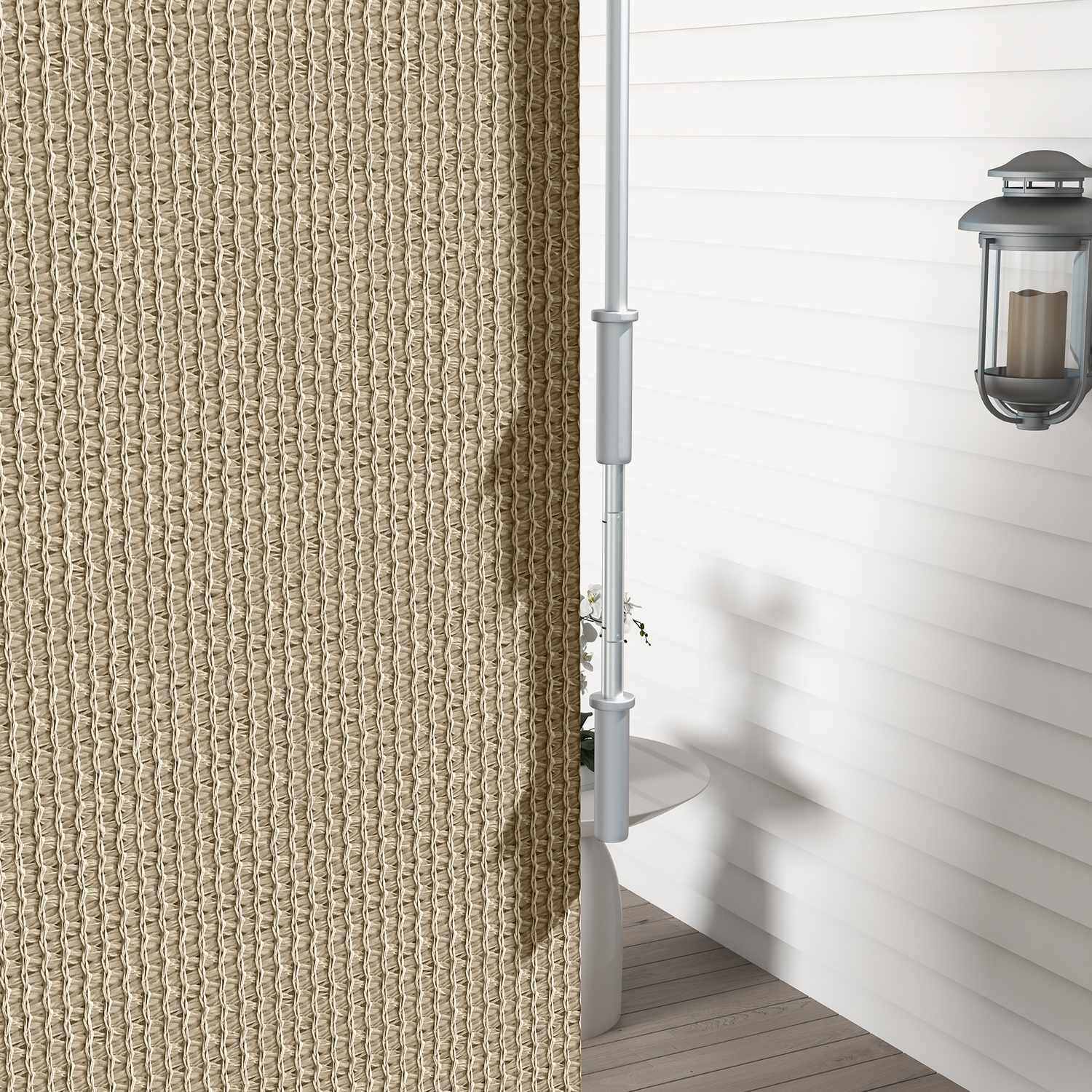 Rullgardin för utomhusbruk, Blackout Privacy Screen, 120x185 cm, Beige