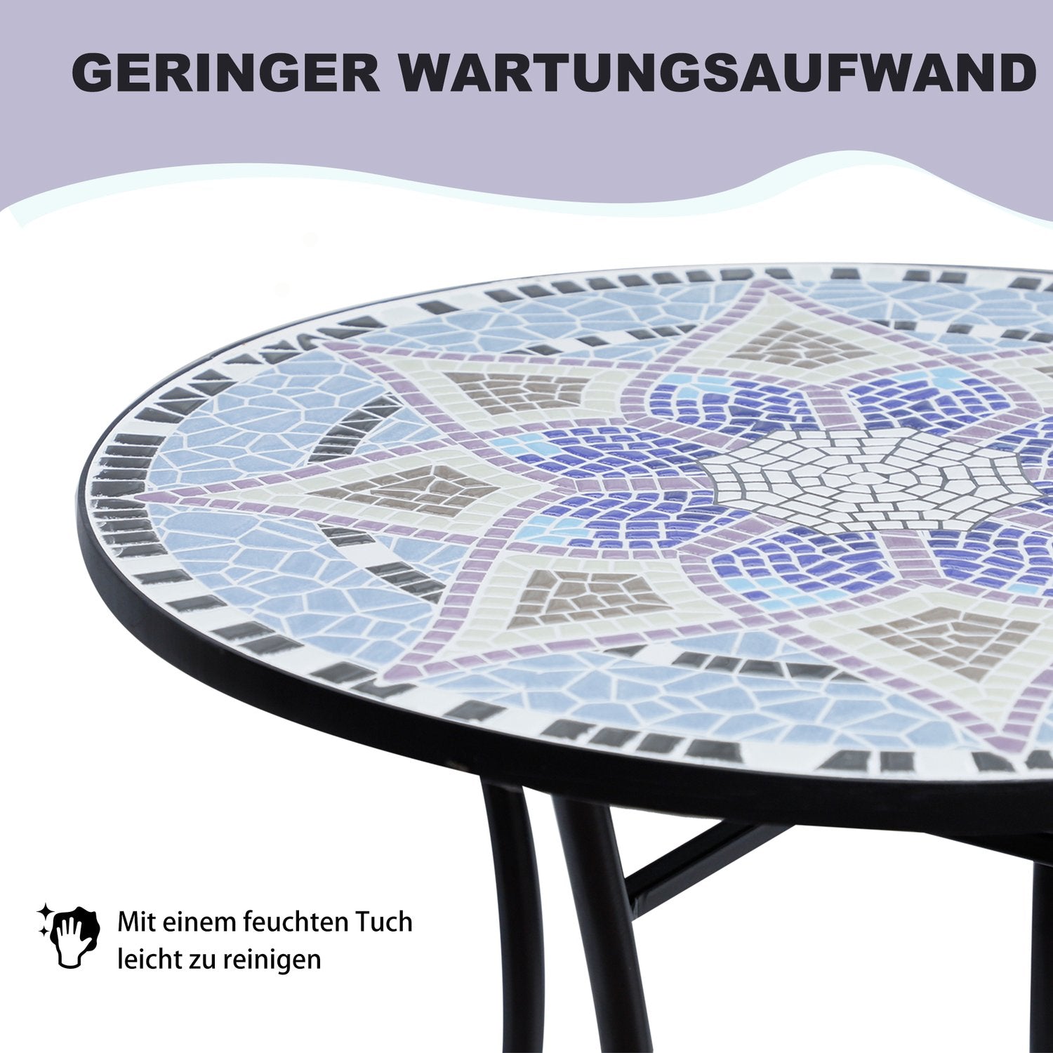 Runt Trädgårdsbalkongbord – Ø60 x H71 cm