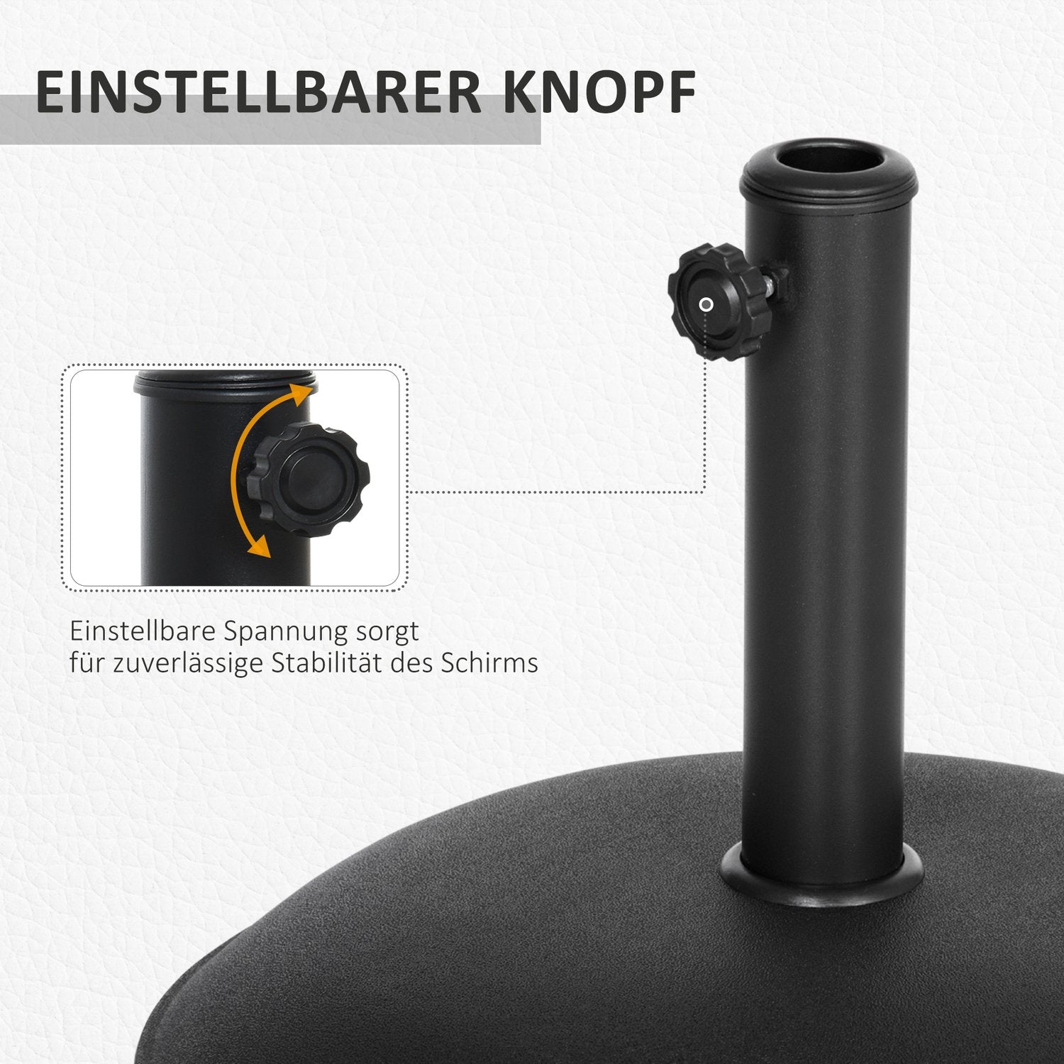Runt paraplyställ i stål 20 Kg – Parasollbas