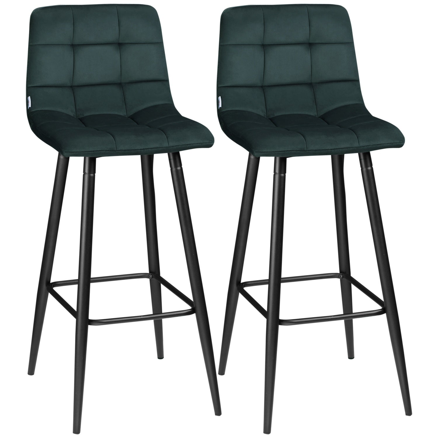 Sametové barové židle, sada 2 ks, protiskluzové, moderní design