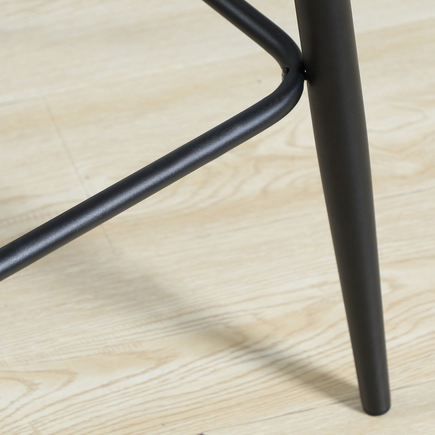 Sammetsbänkspall med fotstöd, set om 2 – ljusgrå