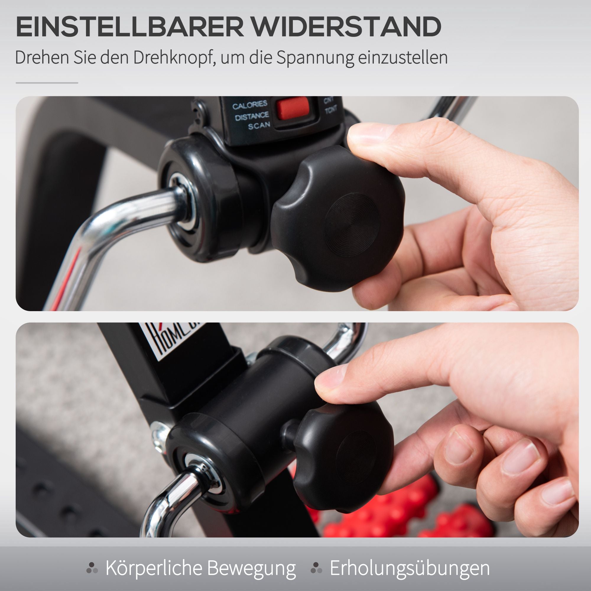 Seniormotionscykel med LCD-skärm och massagerullar