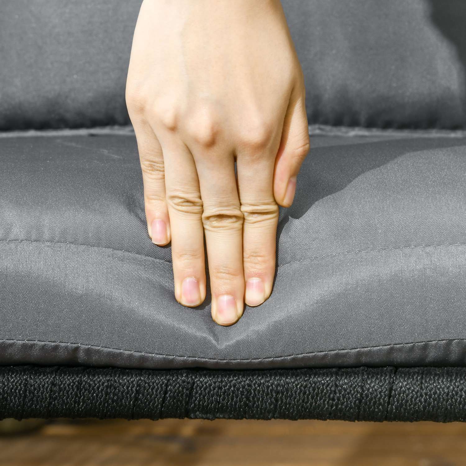 Sada 2 boho zahradních židlí s polštáři, kovová konstrukce