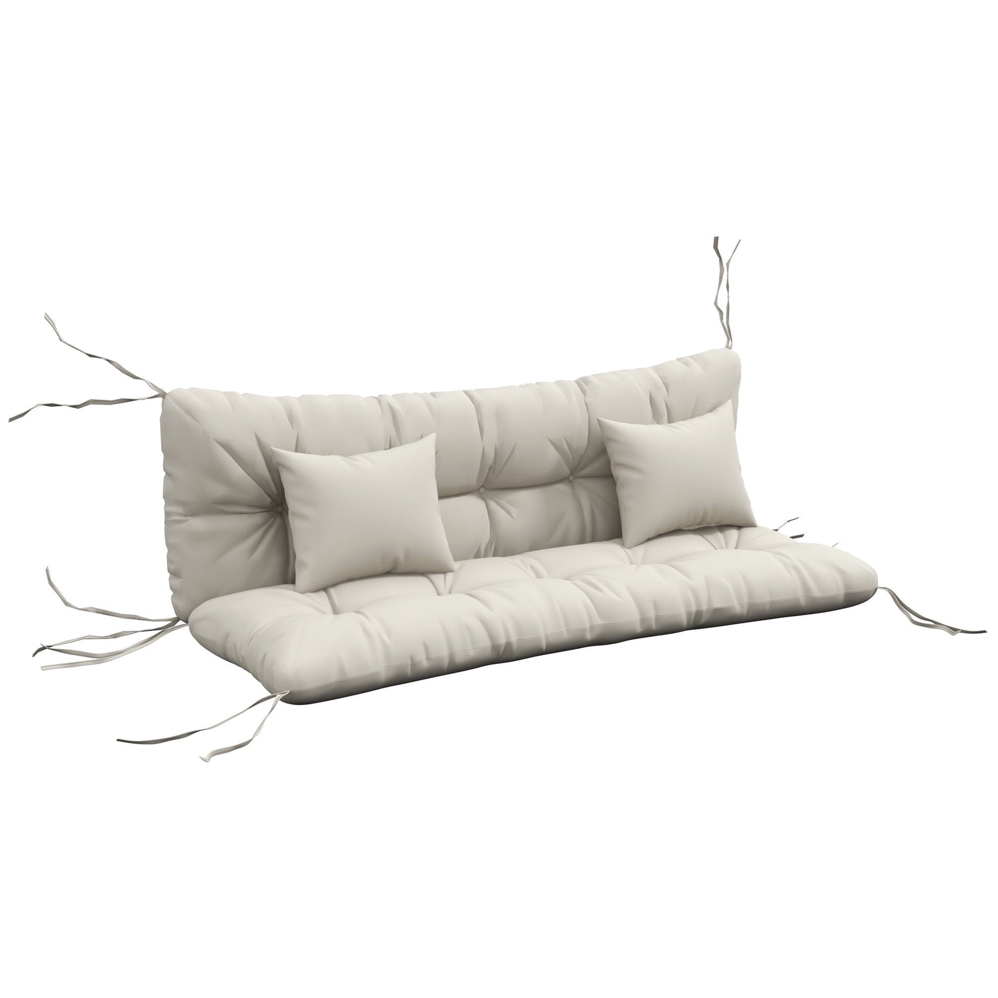 Set med dynor för utomhusstolar, vattenavvisande, 150x50 cm, krämfärgad