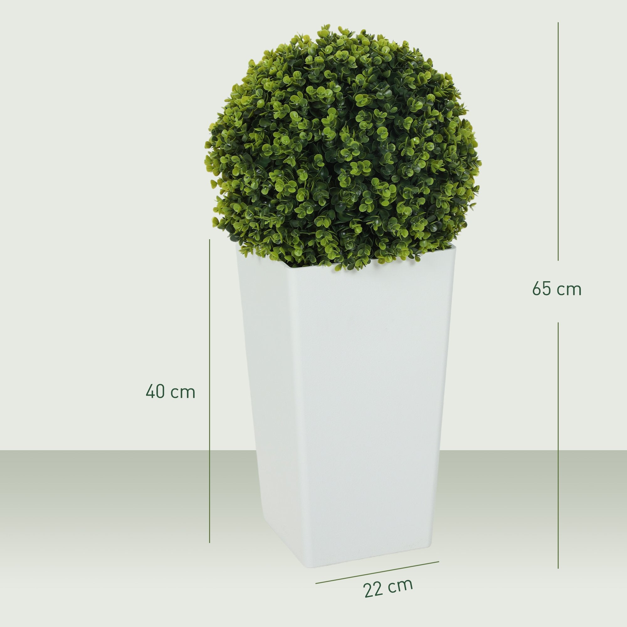 Set med konstgjorda eukalyptusbollar, 65 cm, UV-skyddade, gröna