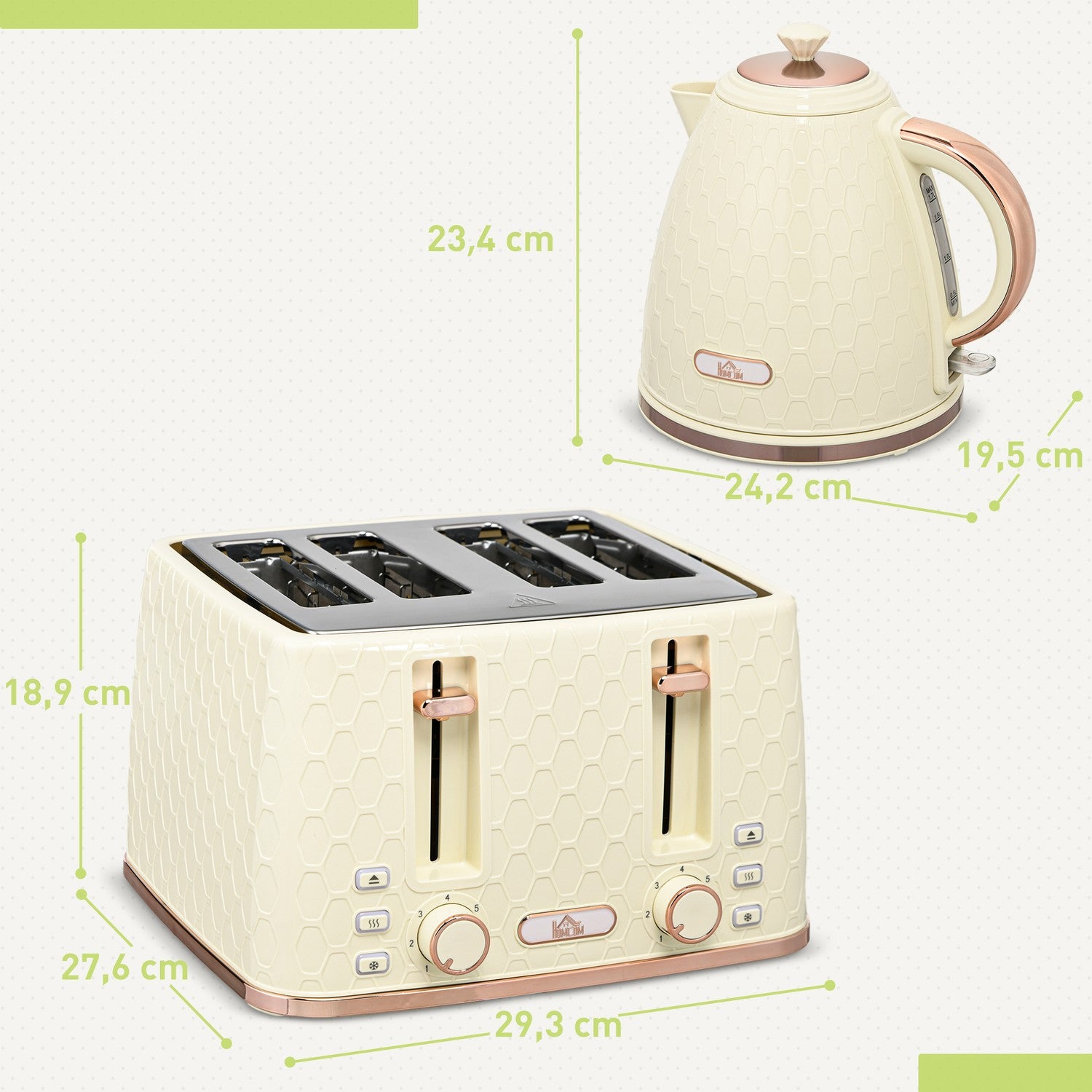 Sada rychlovarné konvice a toustovače – 1,7 l, 4 plátky, 7 stupňů opečení