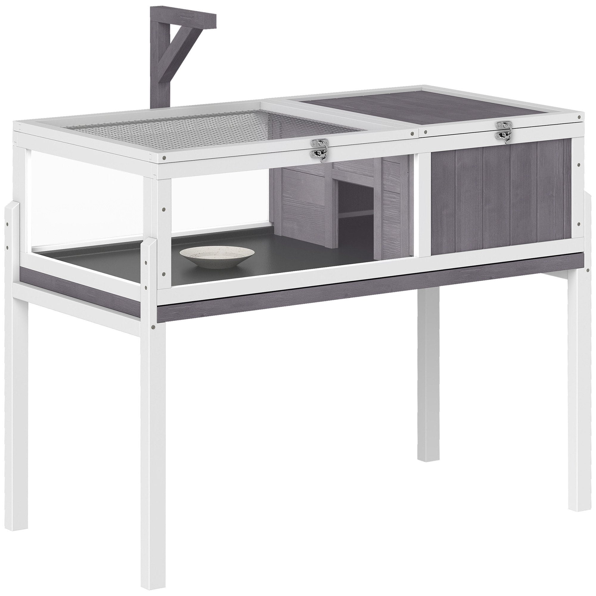Sköldpaddshus i trä med fönster, 104x53x82 cm