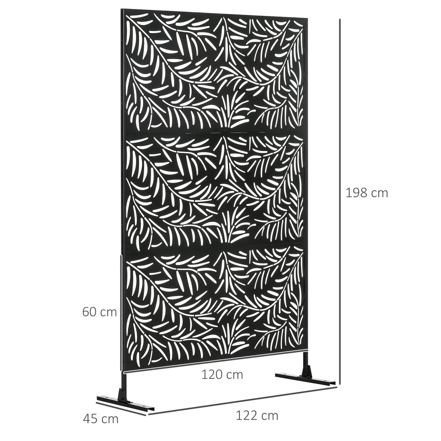 Skärmavdelare i stål – Willow Leaf, 122x198cm, Användning på uteplats