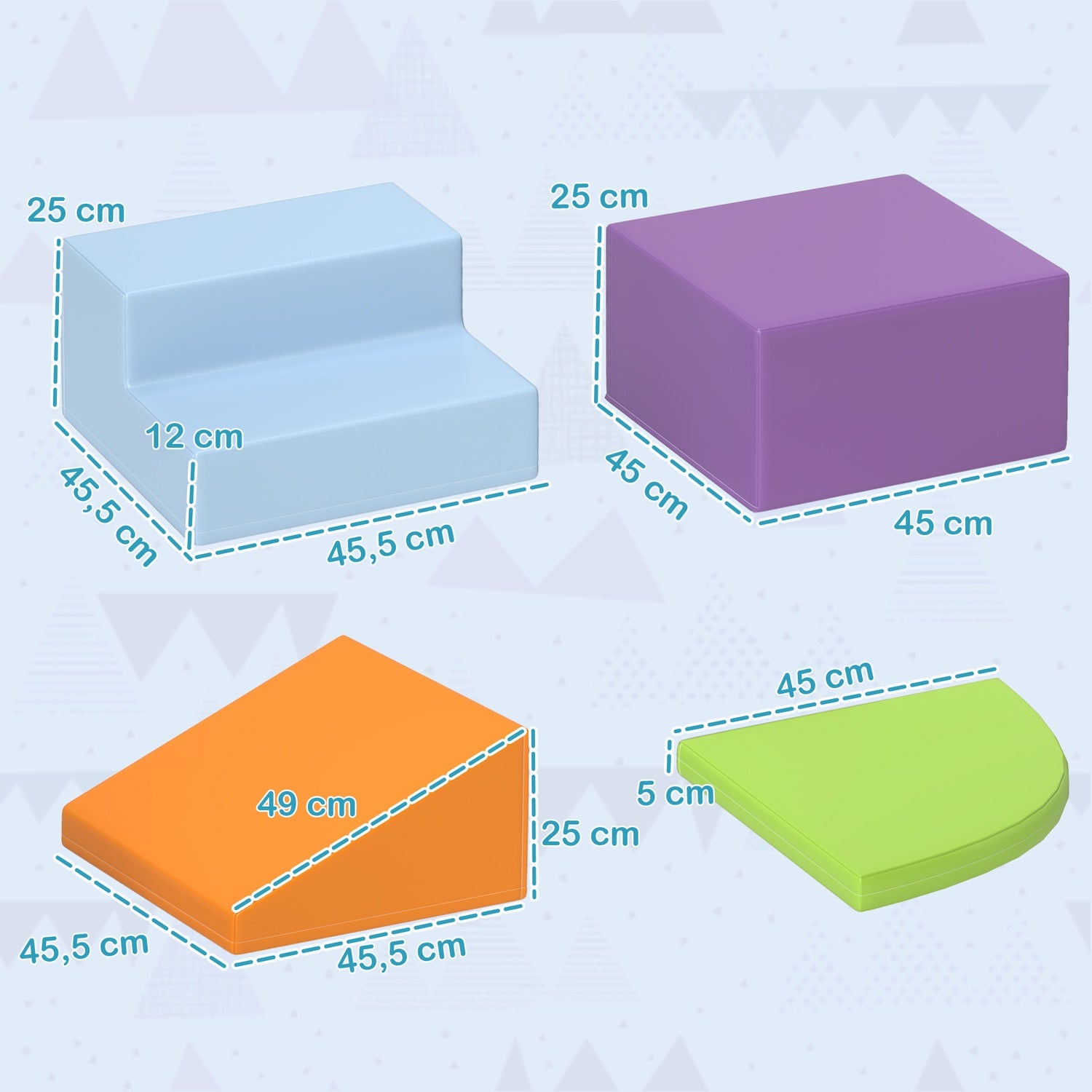 Stavební pěnové kostky – měkké, bezpečné, z umělé kůže, pro děti od 1 do 3 let