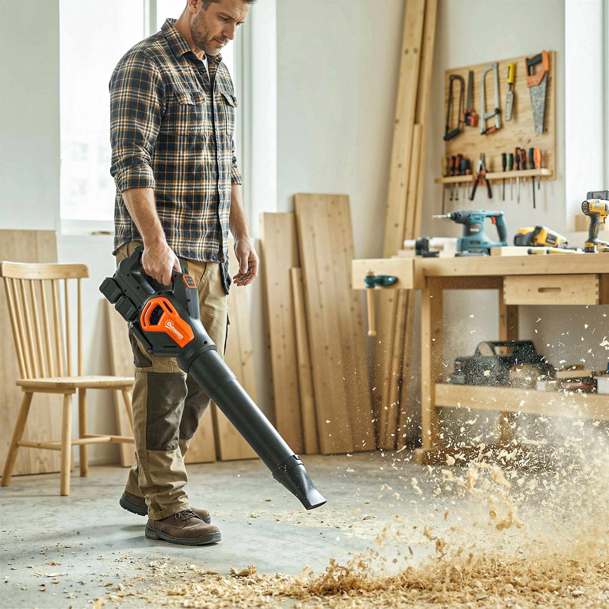 Sladdlös lövblås 20V med 2x4.0Ah batterier och laddare