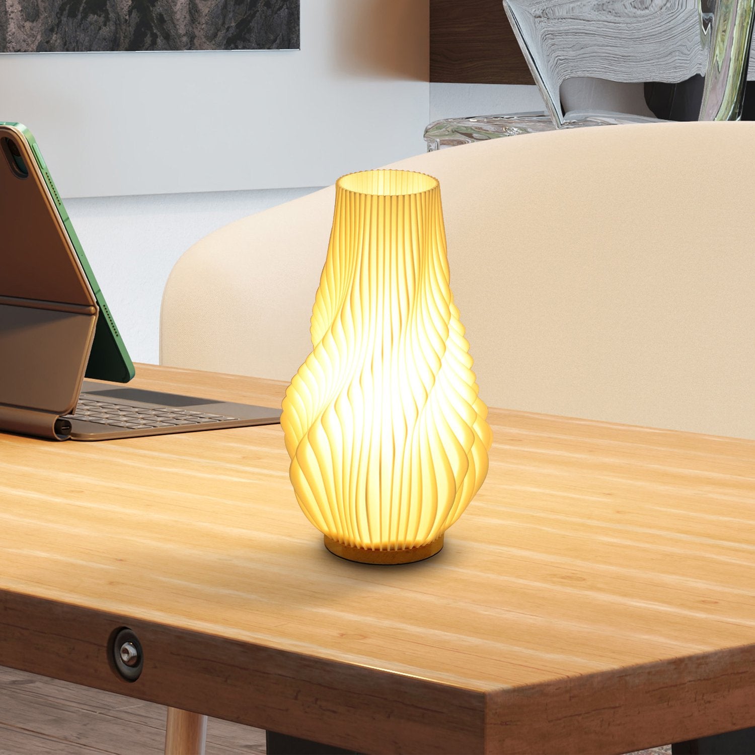 Chytrá LED stolní lampa – 3D květinové stínidlo, stmívatelná, chytré ovládání