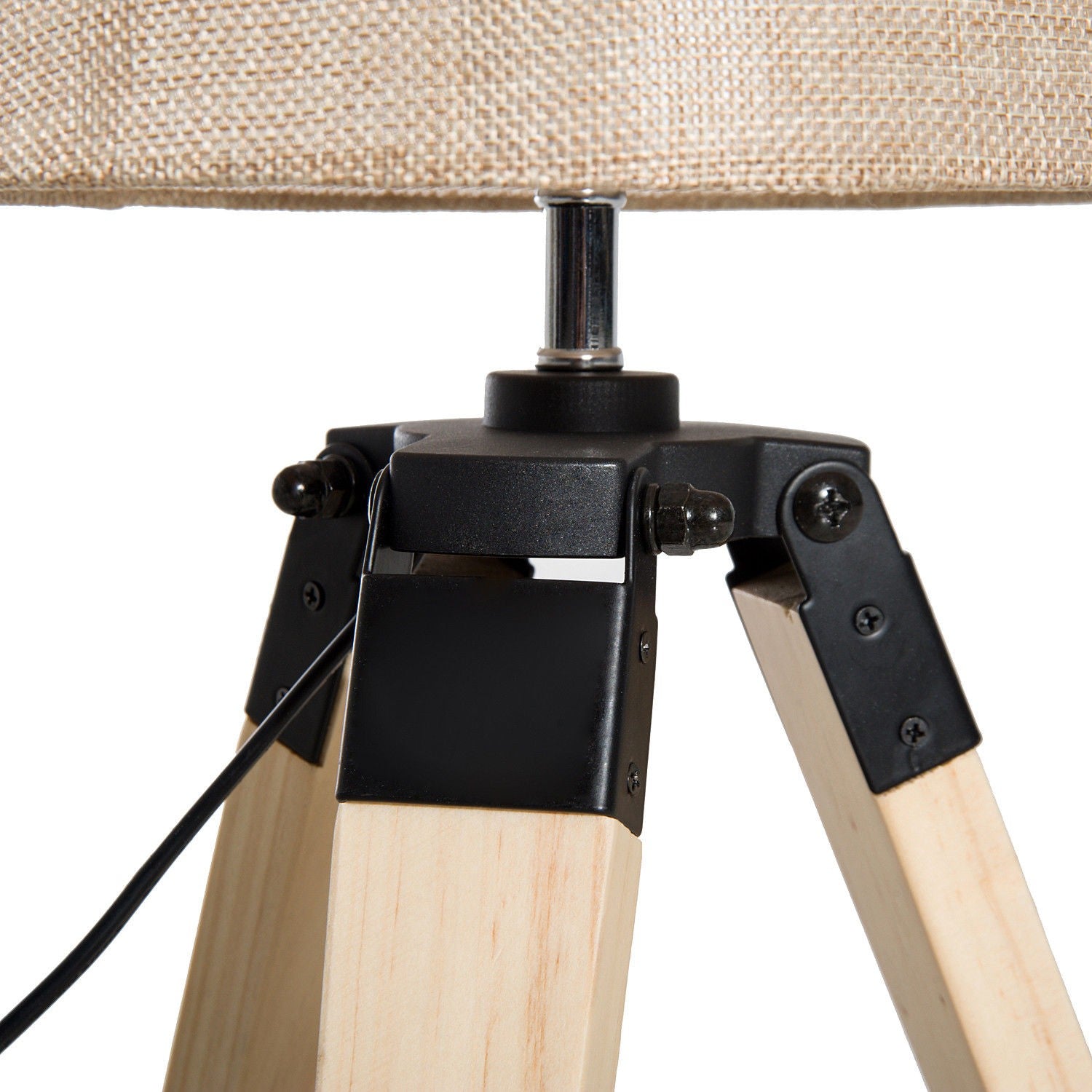 Sängbordslampa, beige linnelook, 45cm
