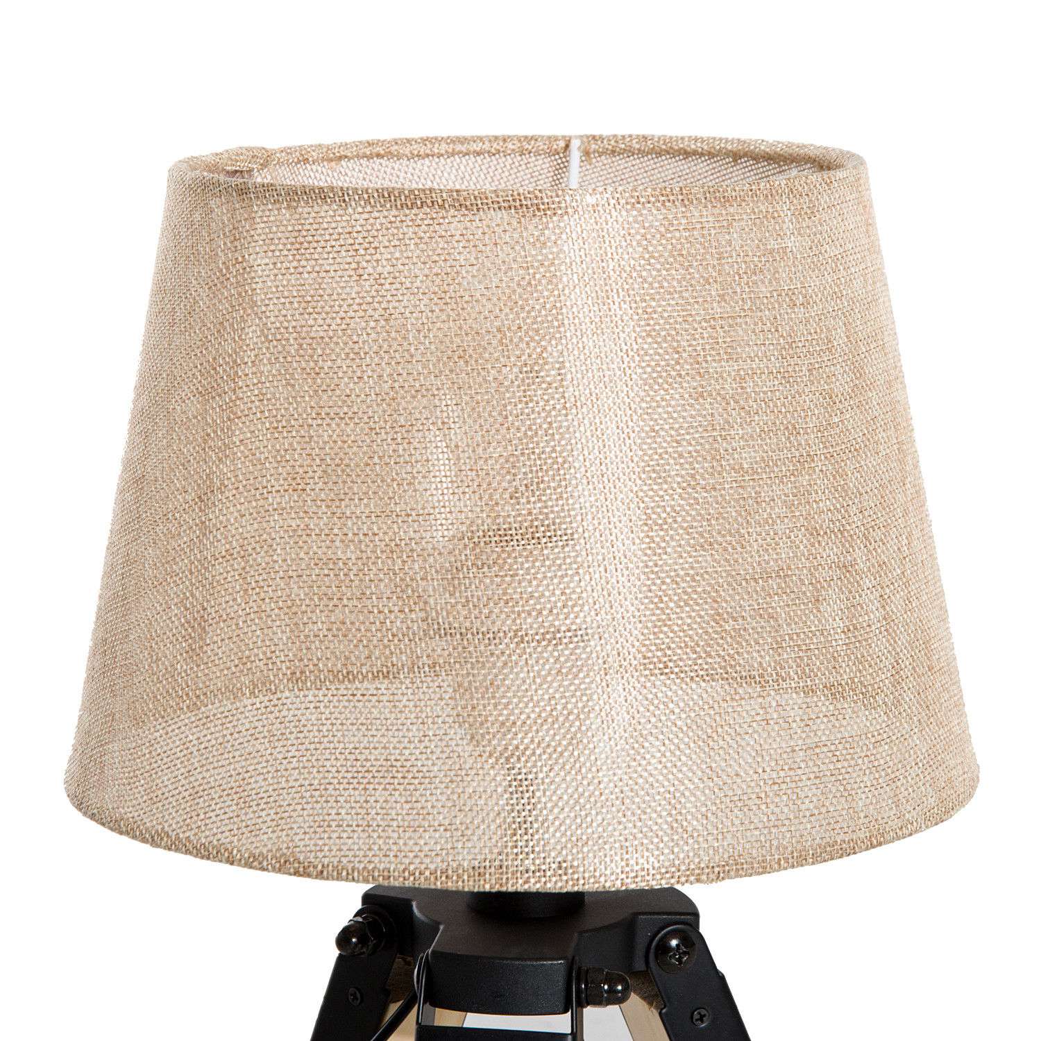 Sängbordslampa, beige linnelook, 45cm