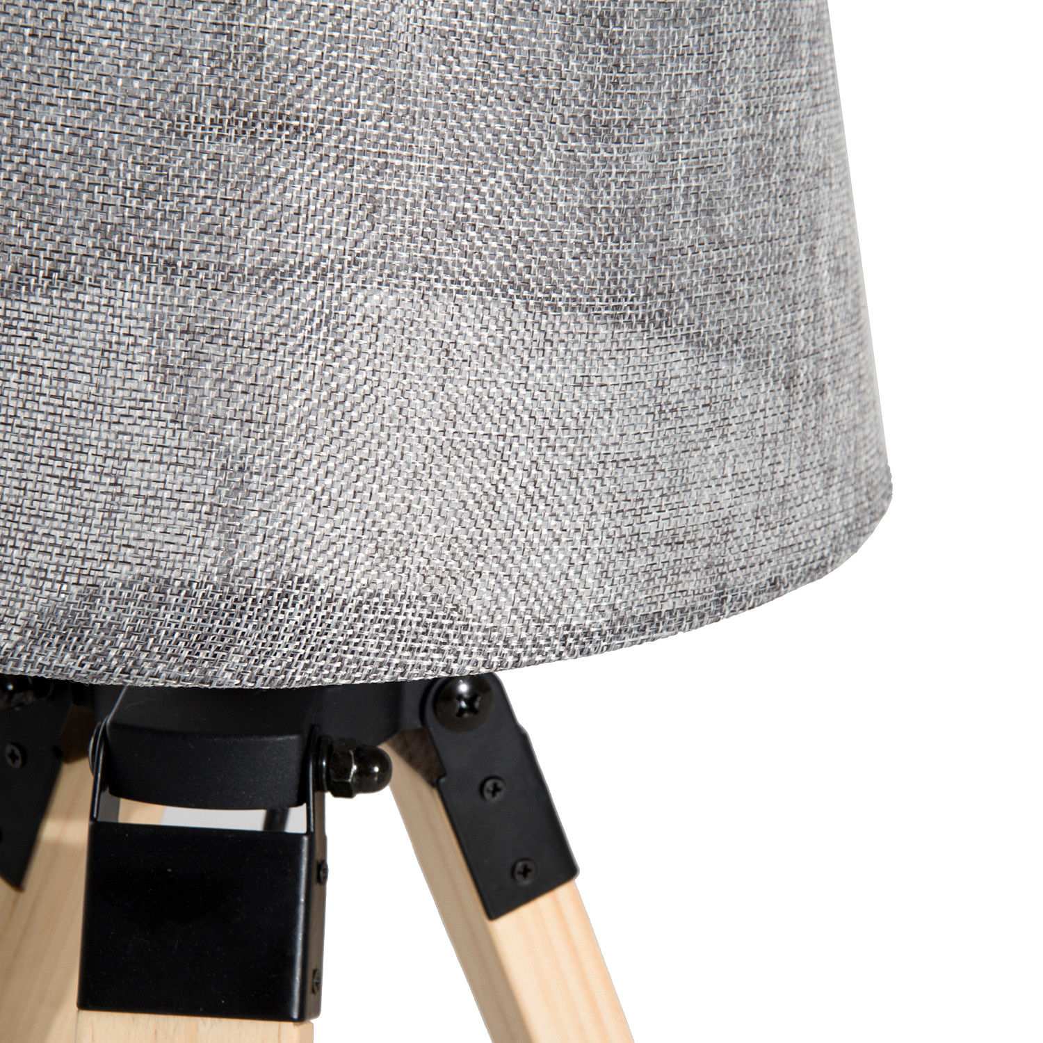 Sängbordslampa i grå linnelook, Furu & Polyester, E27