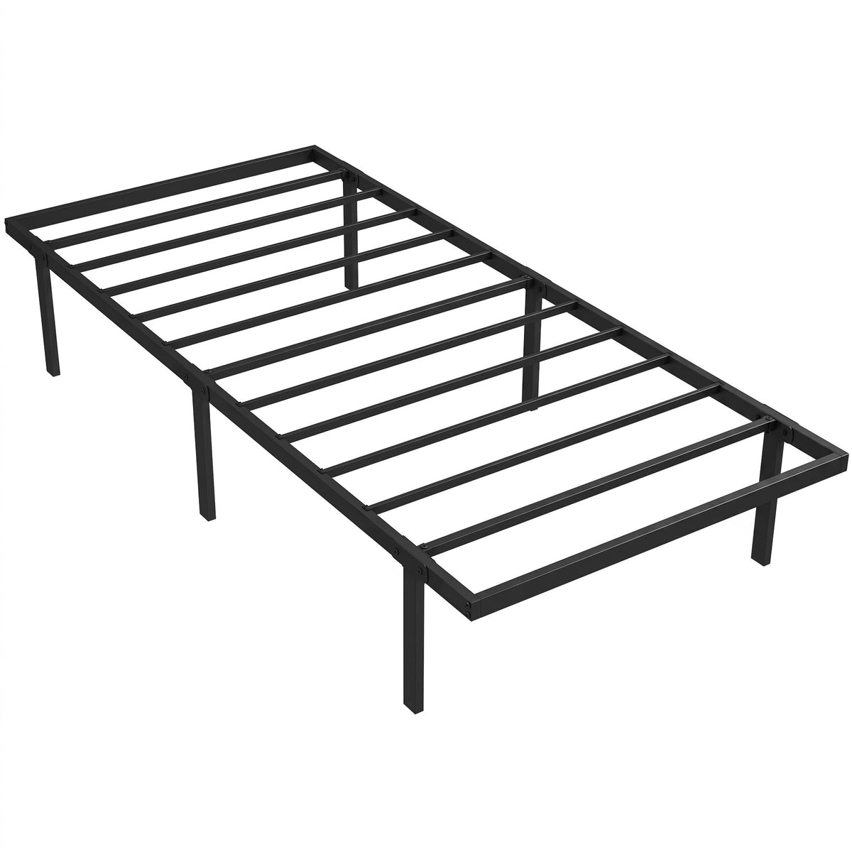 Kovový rám postele 90x200 cm, úložný prostor pod postelí, černý
