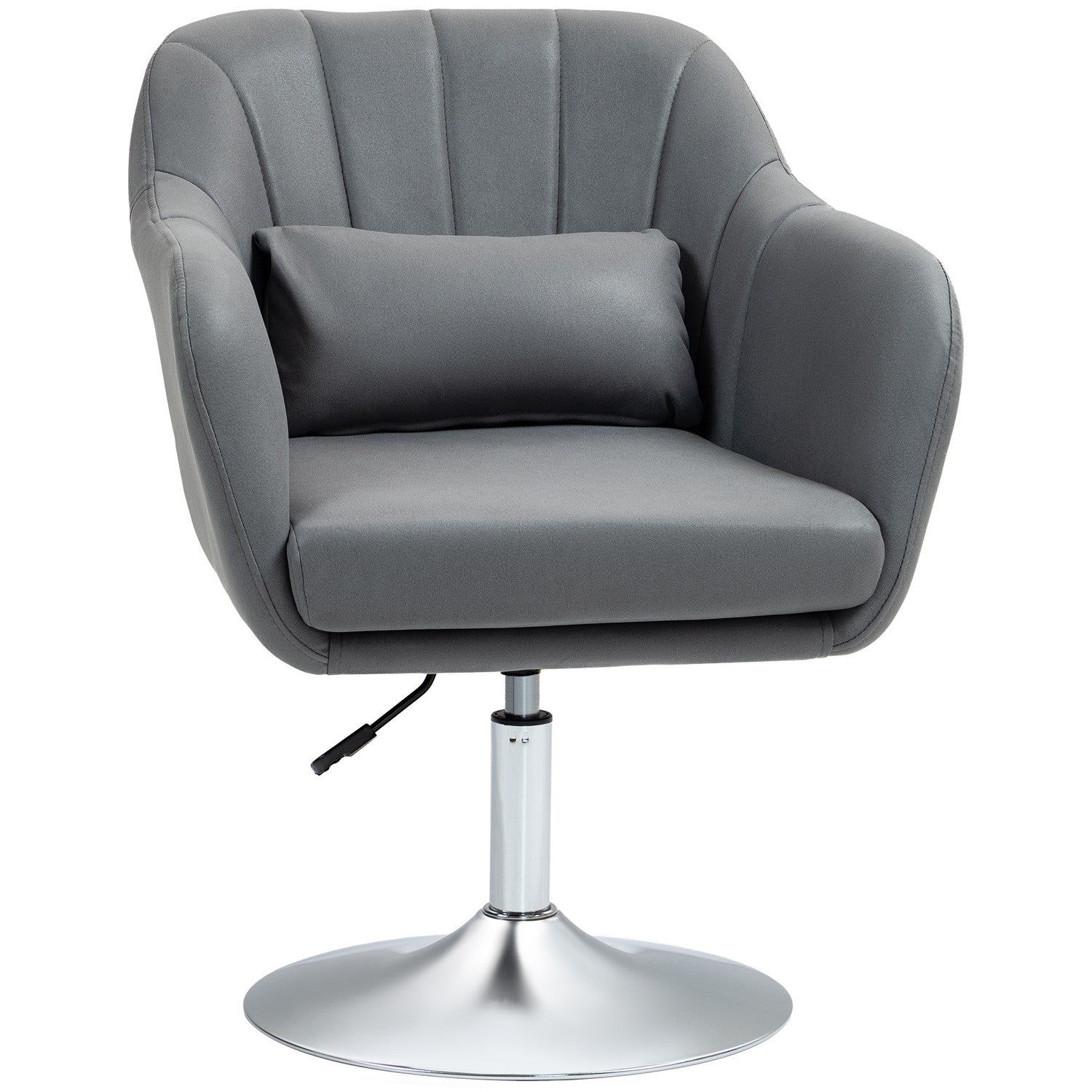 Snurrstol, höj- och sänkbar kontorsstol, polyester, metall, 60 x 60 x 79-91 cm, mörkgrå