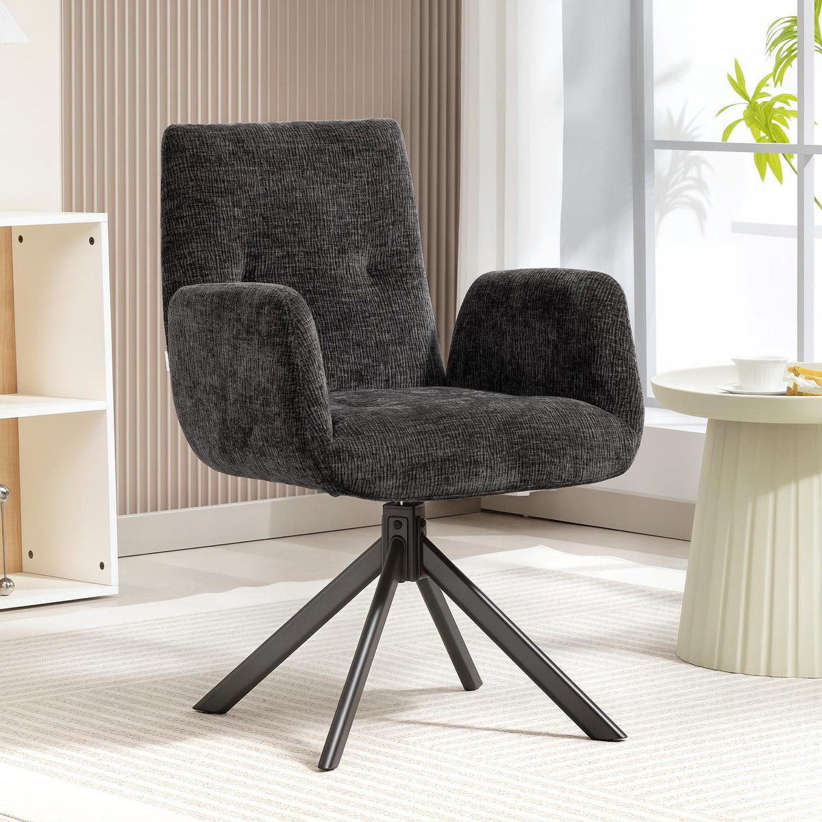 Otočná židle, moderní design, černá, nosnost 120 kg