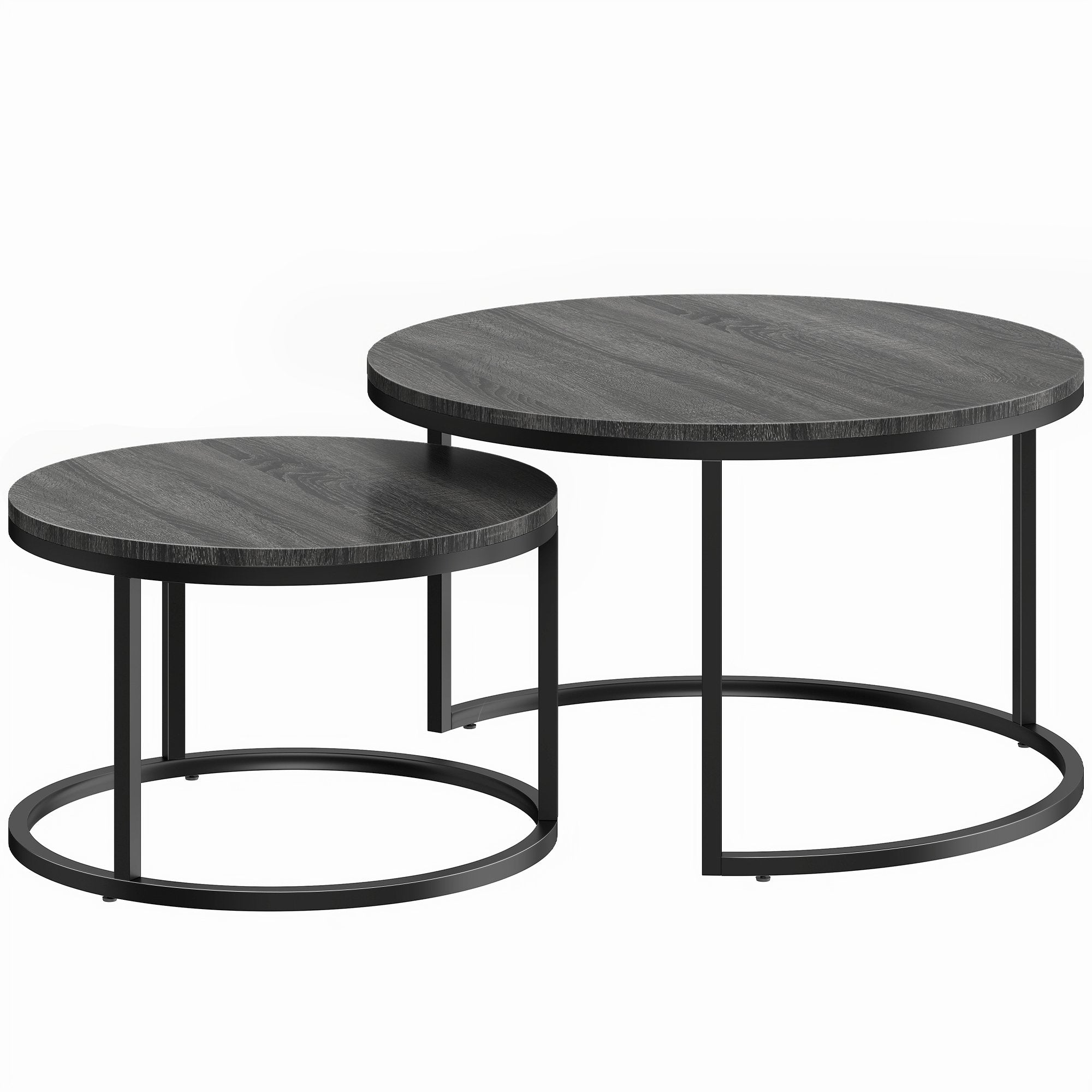 Soffbordsset med hopfällbara ställningar, metallram, träfinish