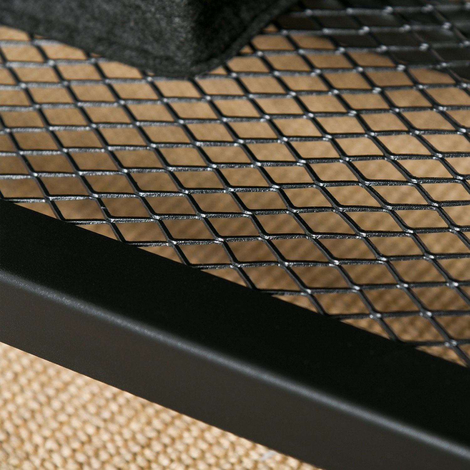 Soffbord svart valnöt metallram med förvaring – 106x60x45cm