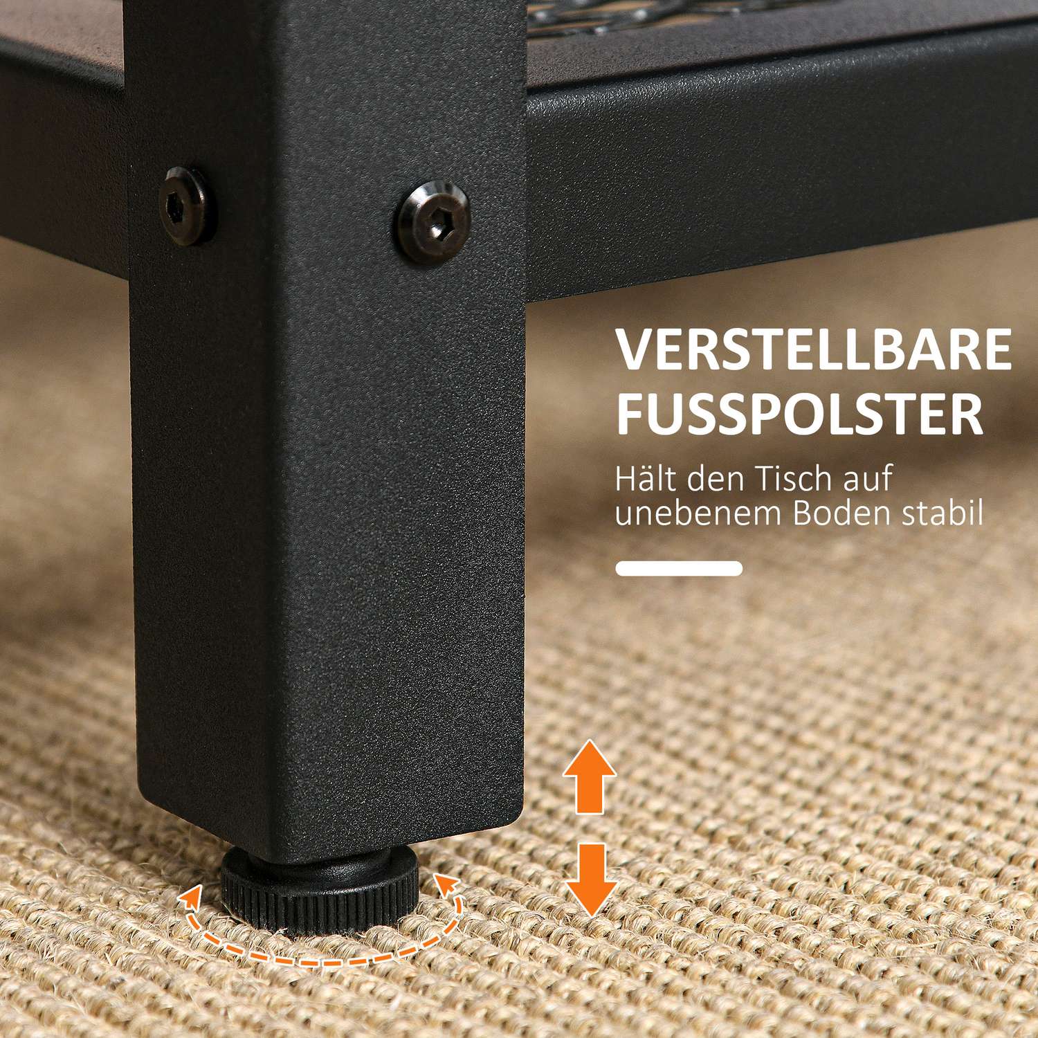 Soffbord svart valnöt metallram med förvaring – 106x60x45cm