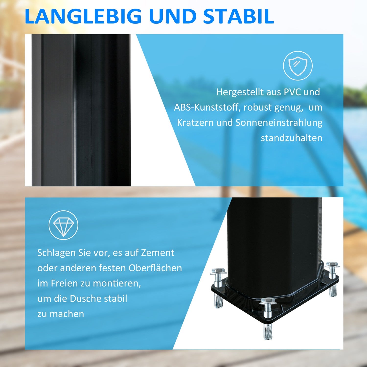 Solar Dusch 35L Camping Varmvatten System – Svart