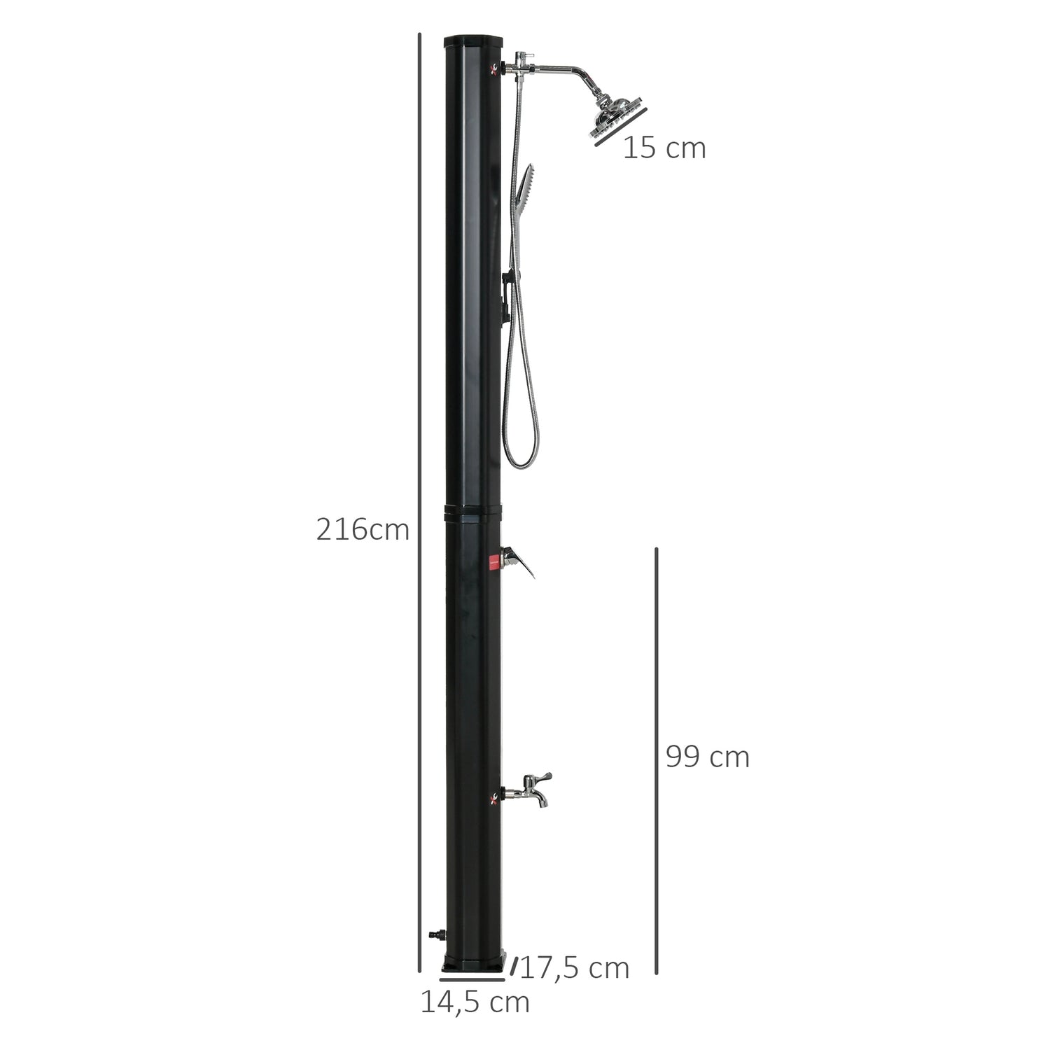 Solar Dusch 35L Camping Varmvatten System – Svart