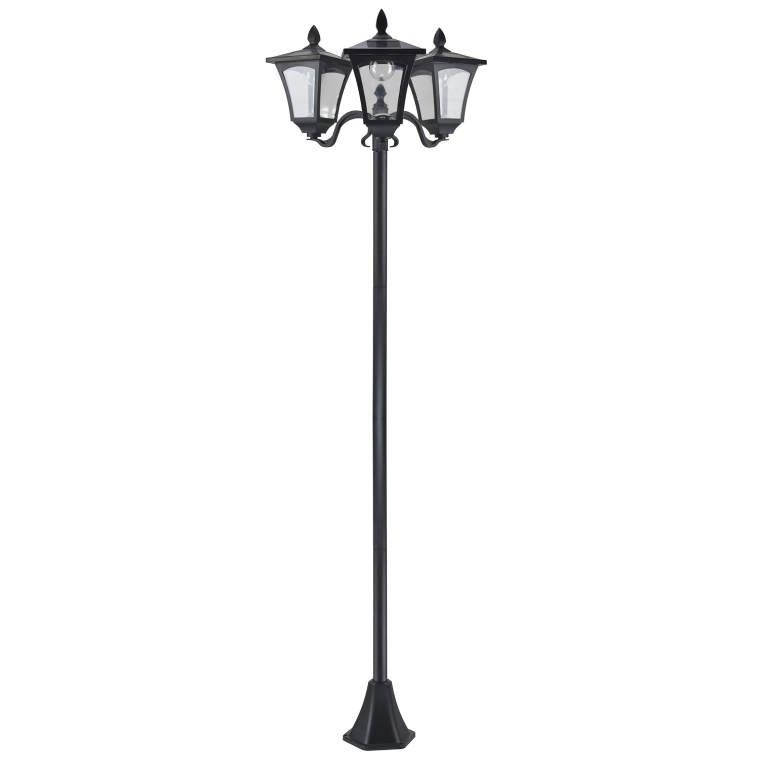 Solar Garden Path Light, 3 lågor, rostfritt stål, LED